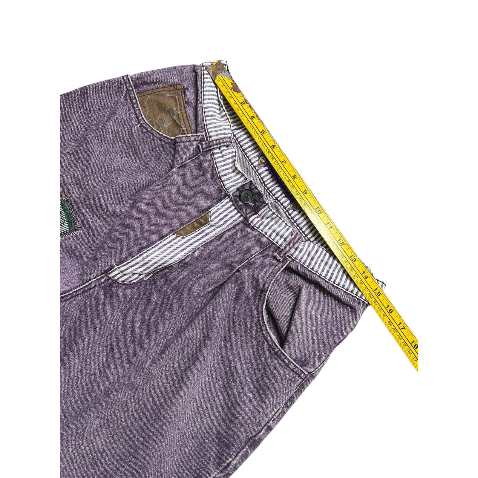 Vintage Vintage Retro Major Damage Women’s Purple Patchwork Jeans Size 30" / US 8 / IT 44 - 6 Thumbnail