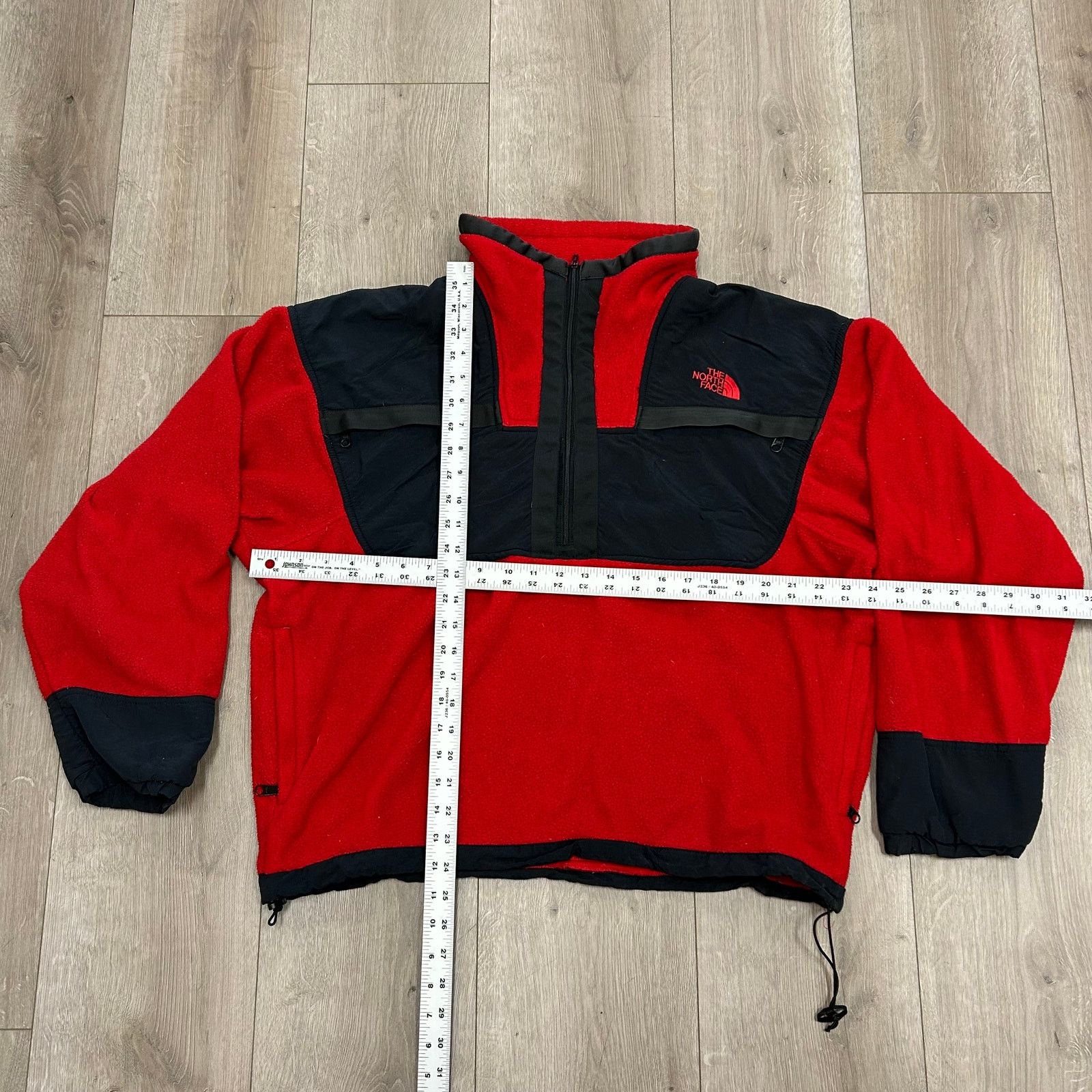 The North Face vintage The North Face red black fleece pullover jacket Size US L / EU 52-54 / 3 - 4 Thumbnail