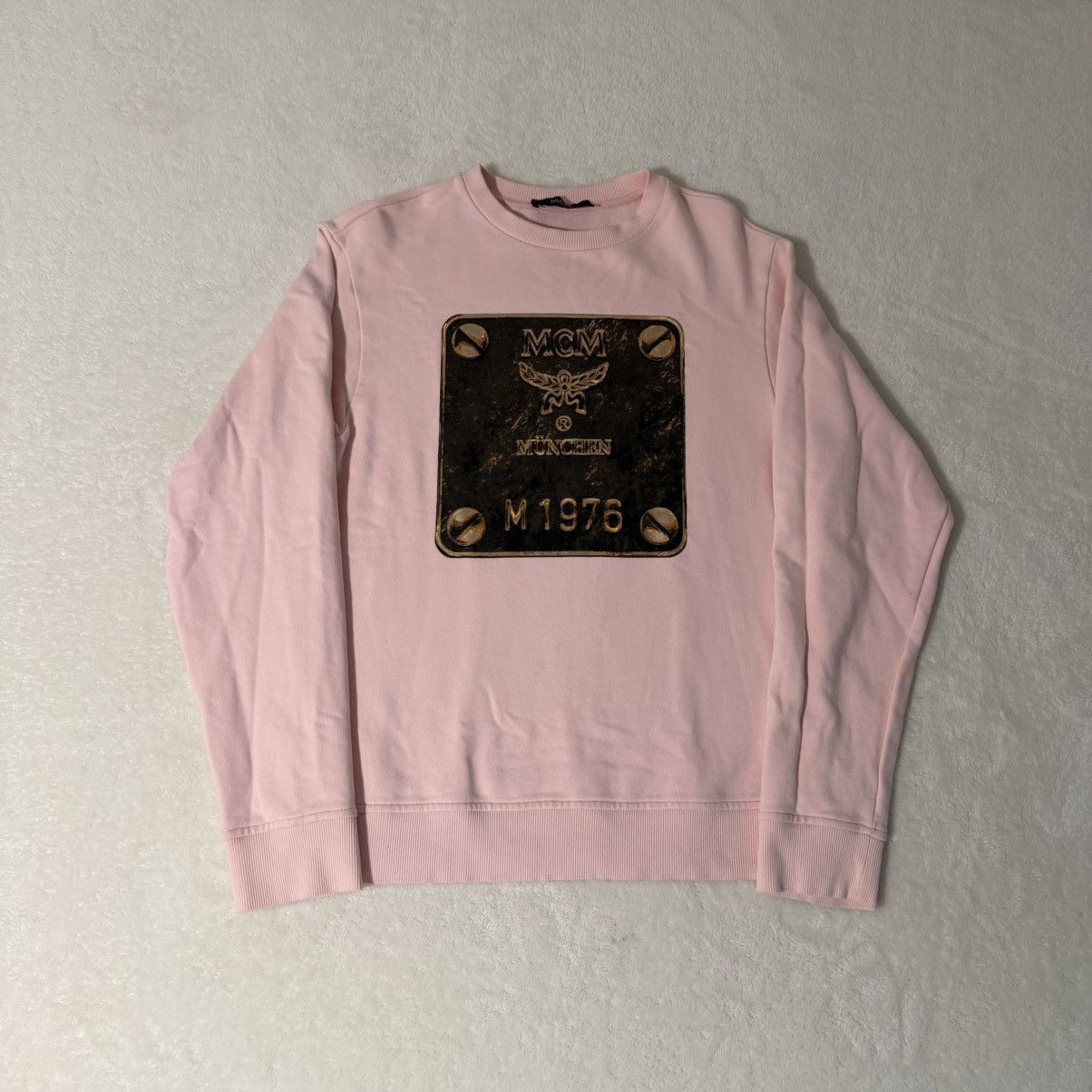 MCM MCM Brass Plate Pink Crewneck Sweatshirt Size US M / EU 48-50 / 2 - 1 Thumbnail