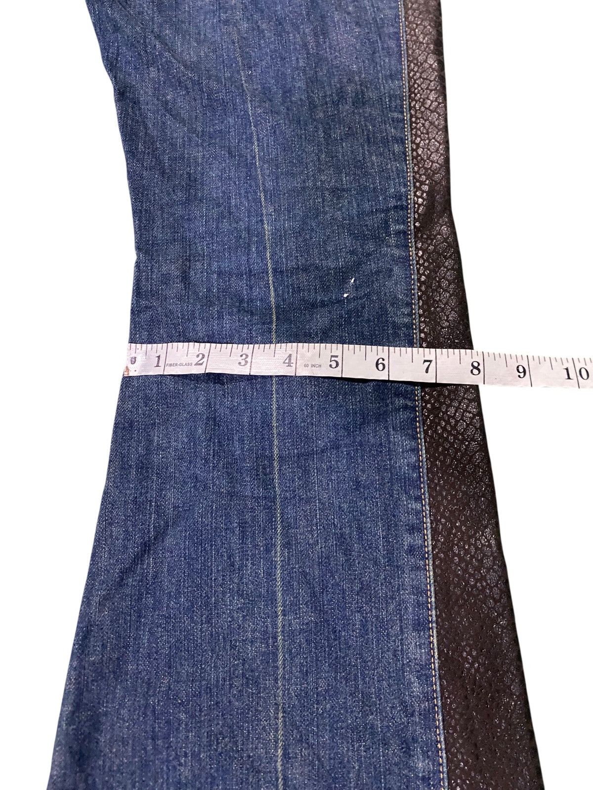 Morgan Homme Morgan Homme Denim Jeans snake Leather Biker Flare Bootcut Size US 32 / EU 48 - 13 Thumbnail