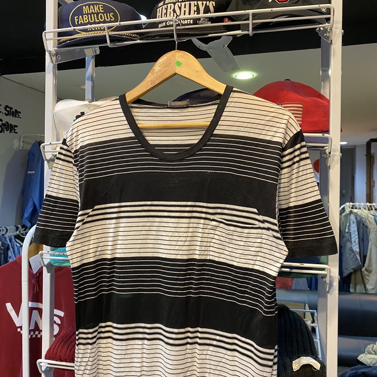 Dior Dior Homme Striped Grunge Pocket Short Sleeved T Shirt Size US M / EU 48-50 / 2 - 3 Thumbnail