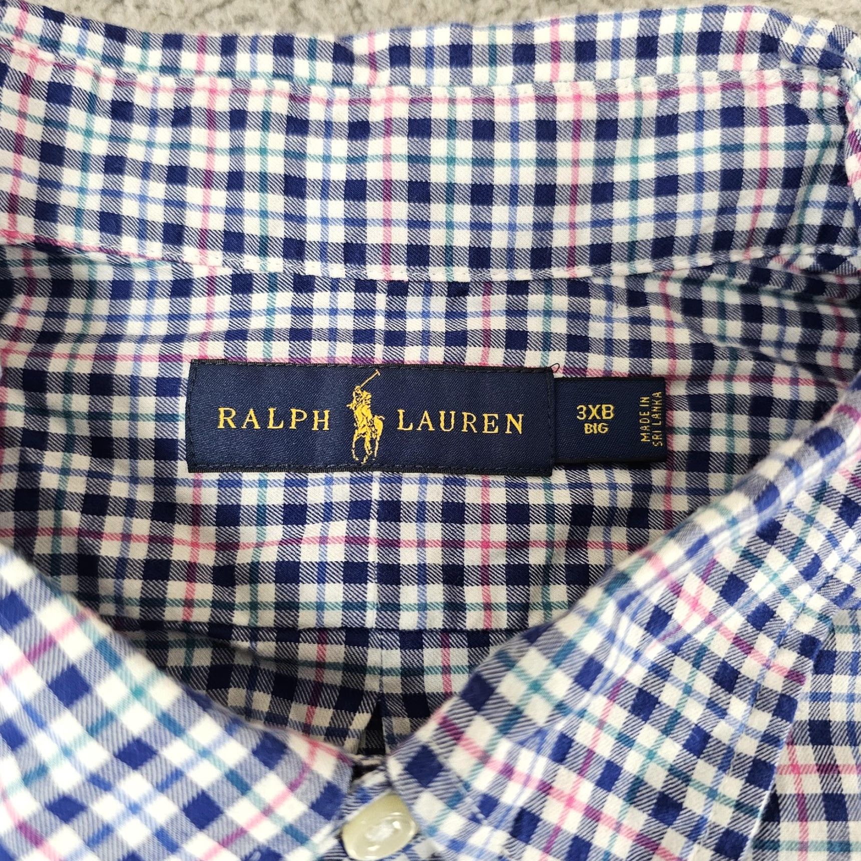 Ralph Lauren Ralph Lauren Shirt Mens 3XB Big Blue Pink Plaid Button-Down Long Sleeve Shirt Size US XXL / EU 58 / 5 - 4 Thumbnail