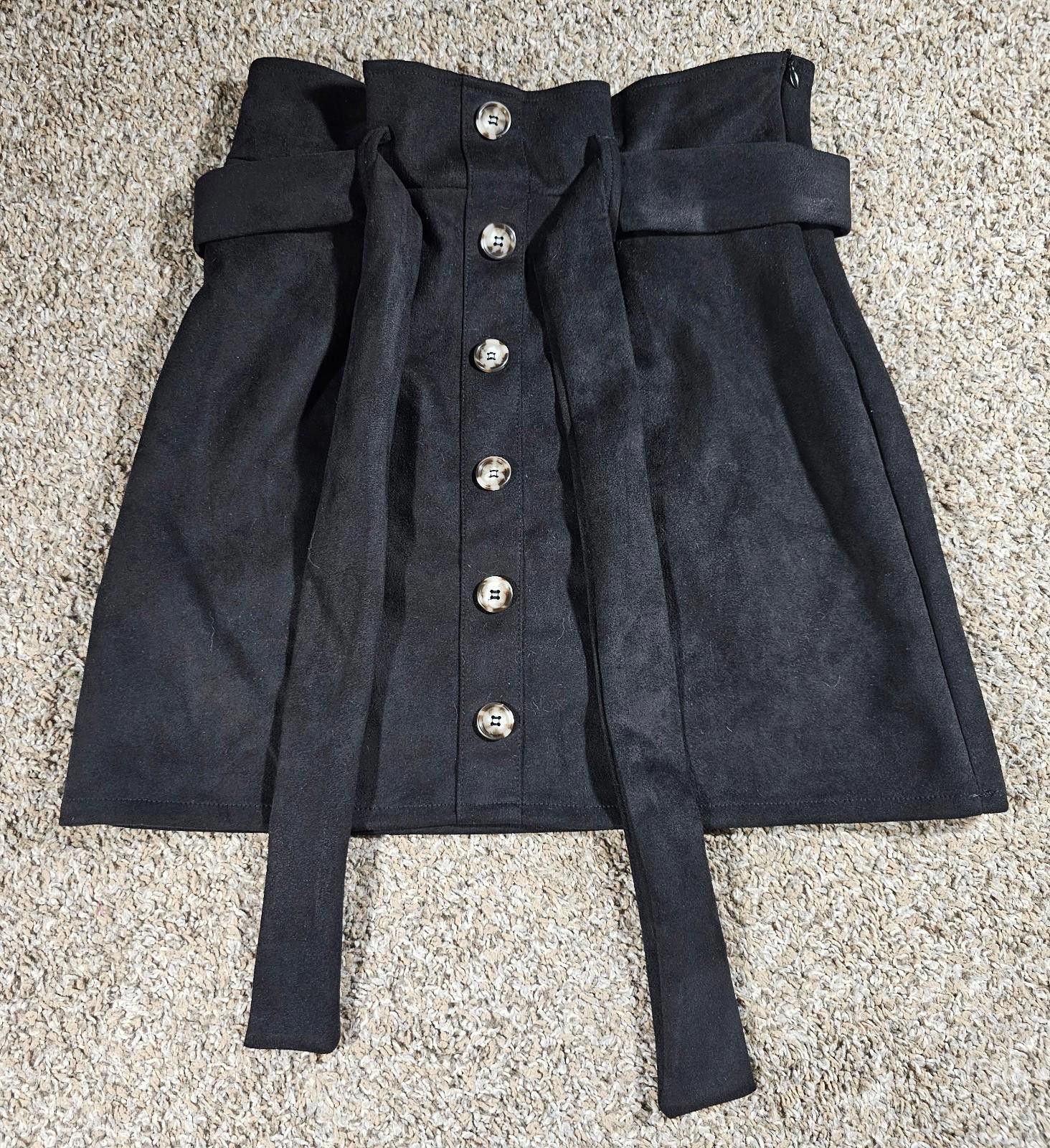 Designer Black Vestidos Skirt Medium Tie Front Size 32" / US 10 / IT 46 - 1 Thumbnail