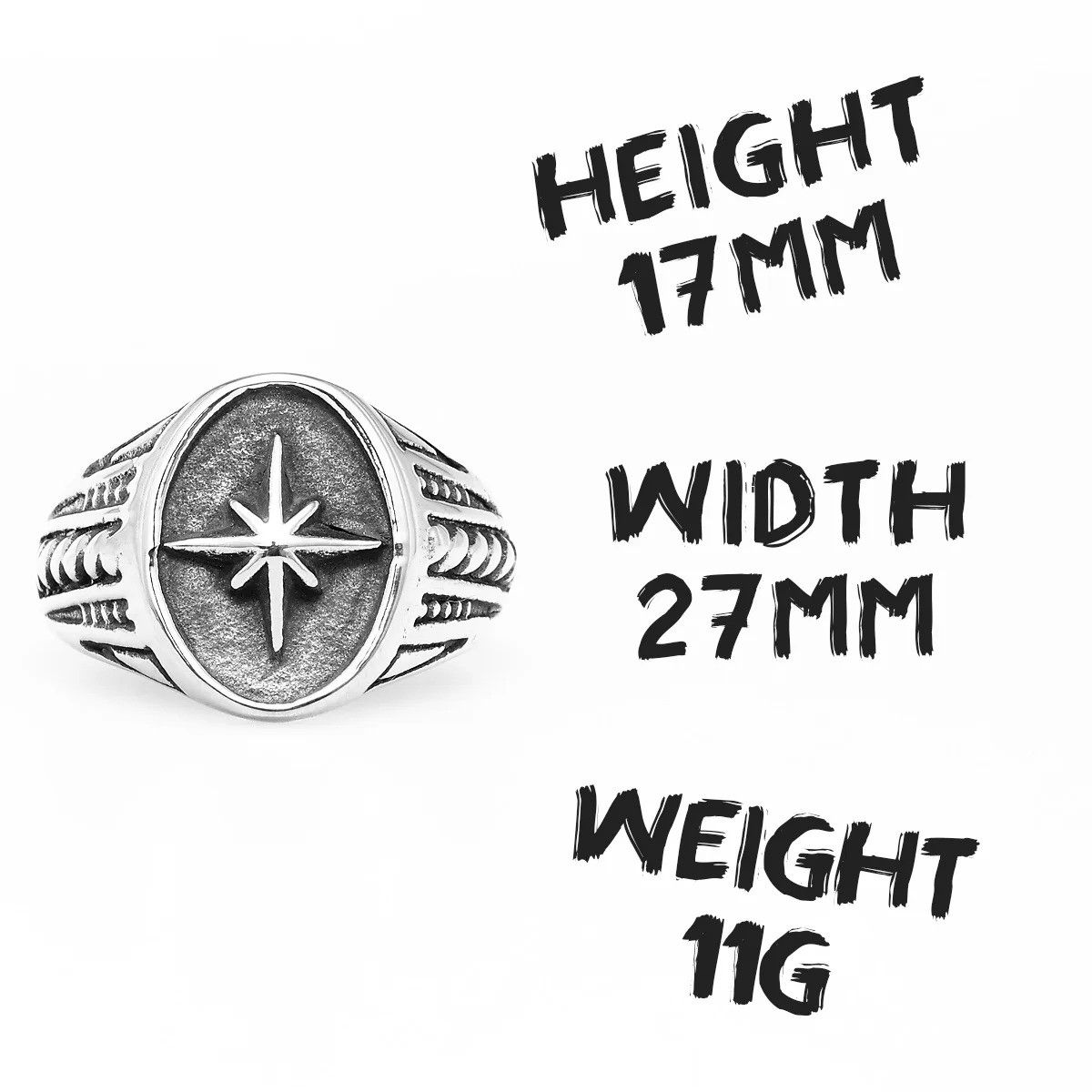 Jewelry North Star Ring Streetwear Jewelry Fashion Gift Size ONE SIZE - 5 Thumbnail