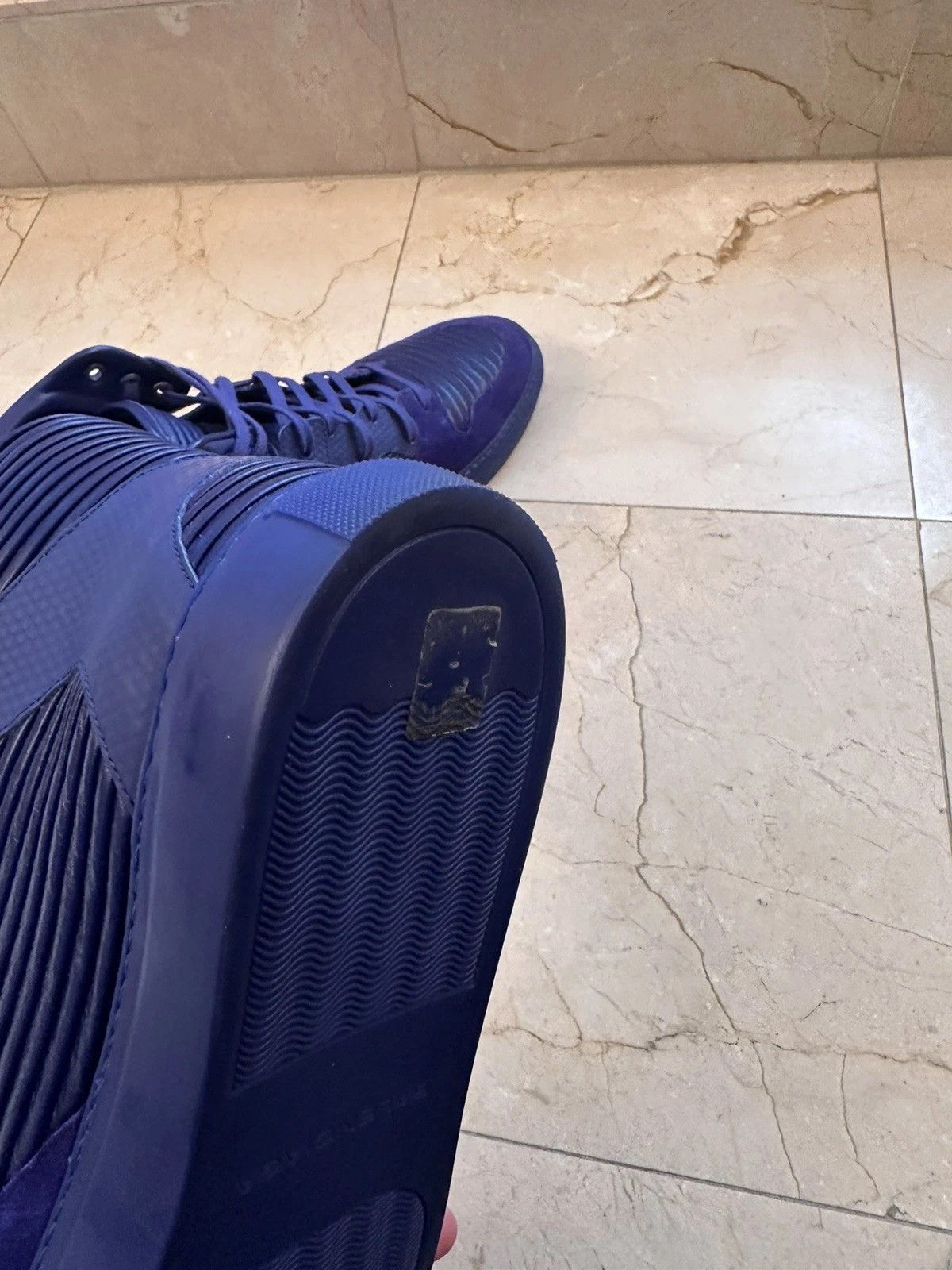 Balenciaga Balenciaga Men's Blue Violet Pleated High Top 45 US12 Size US 12 / EU 45 - 9 Thumbnail