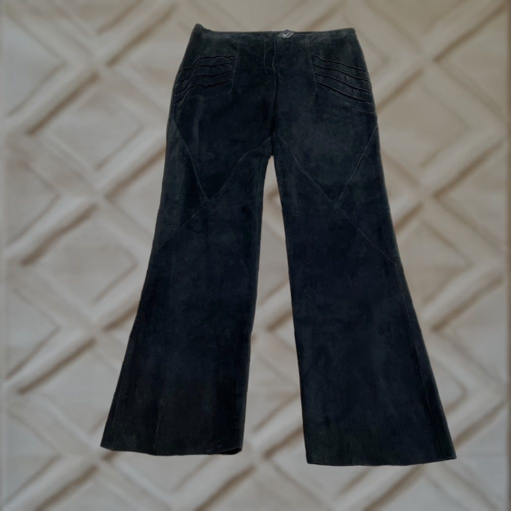 Nicole Miller Nicole Miller Pants Womens 8 Black Leather Straight 33x32 Chino Casual Regular 90s? No. Size 30" / US 8 / IT 44 - 1 Thumbnail
