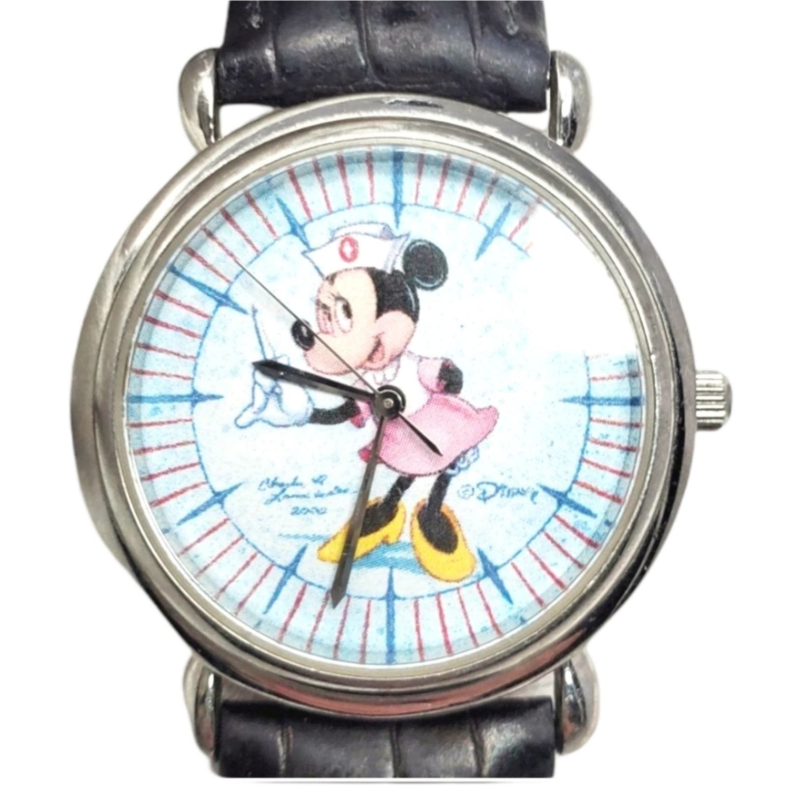 image of Disney Minnie Nurse Collectible Artist Watch Htf in Blue, Women's