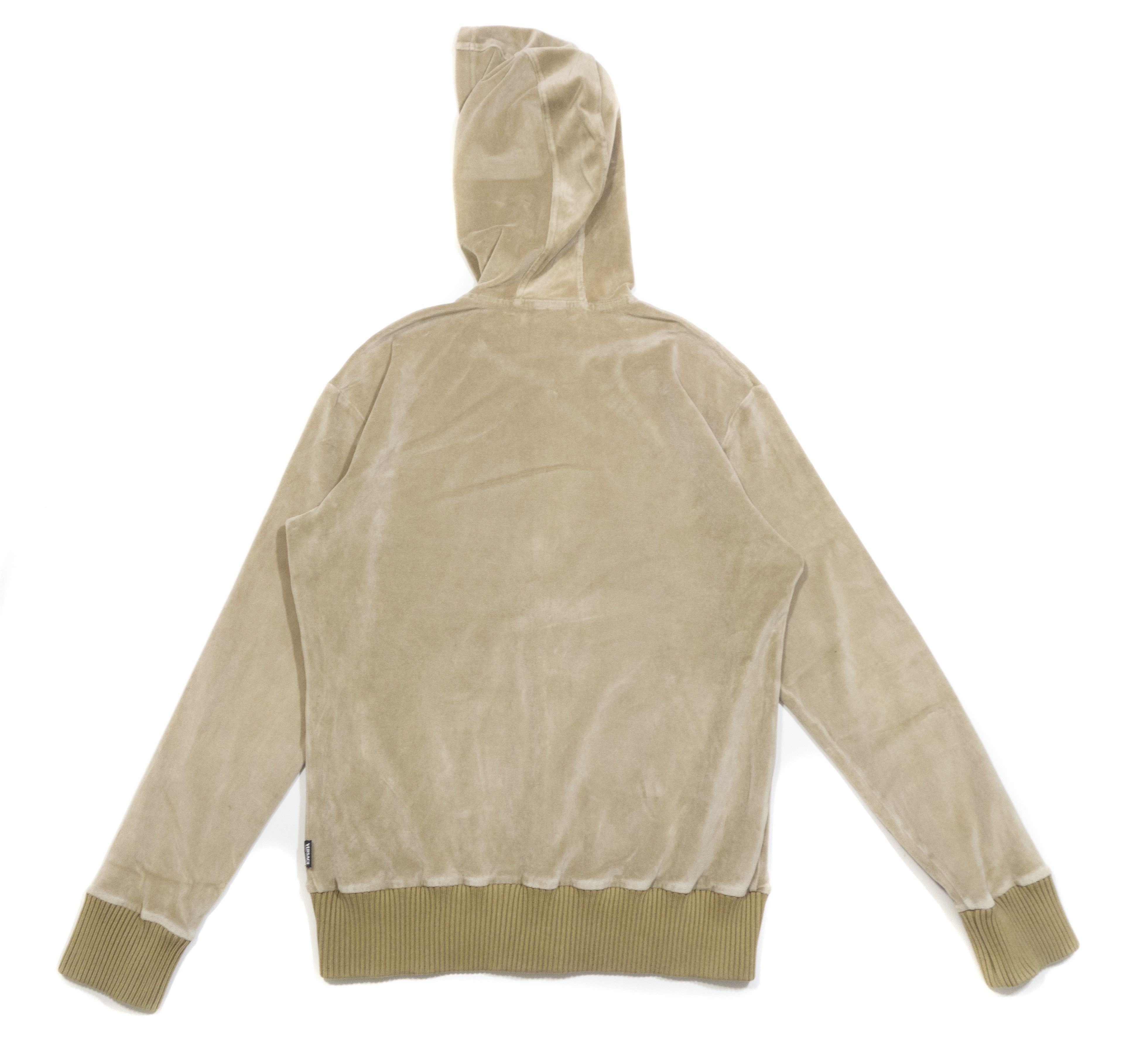 Versace 00S Logo Velour Hoodie Vintage Size US M / EU 48-50 / 2 - 2 Thumbnail