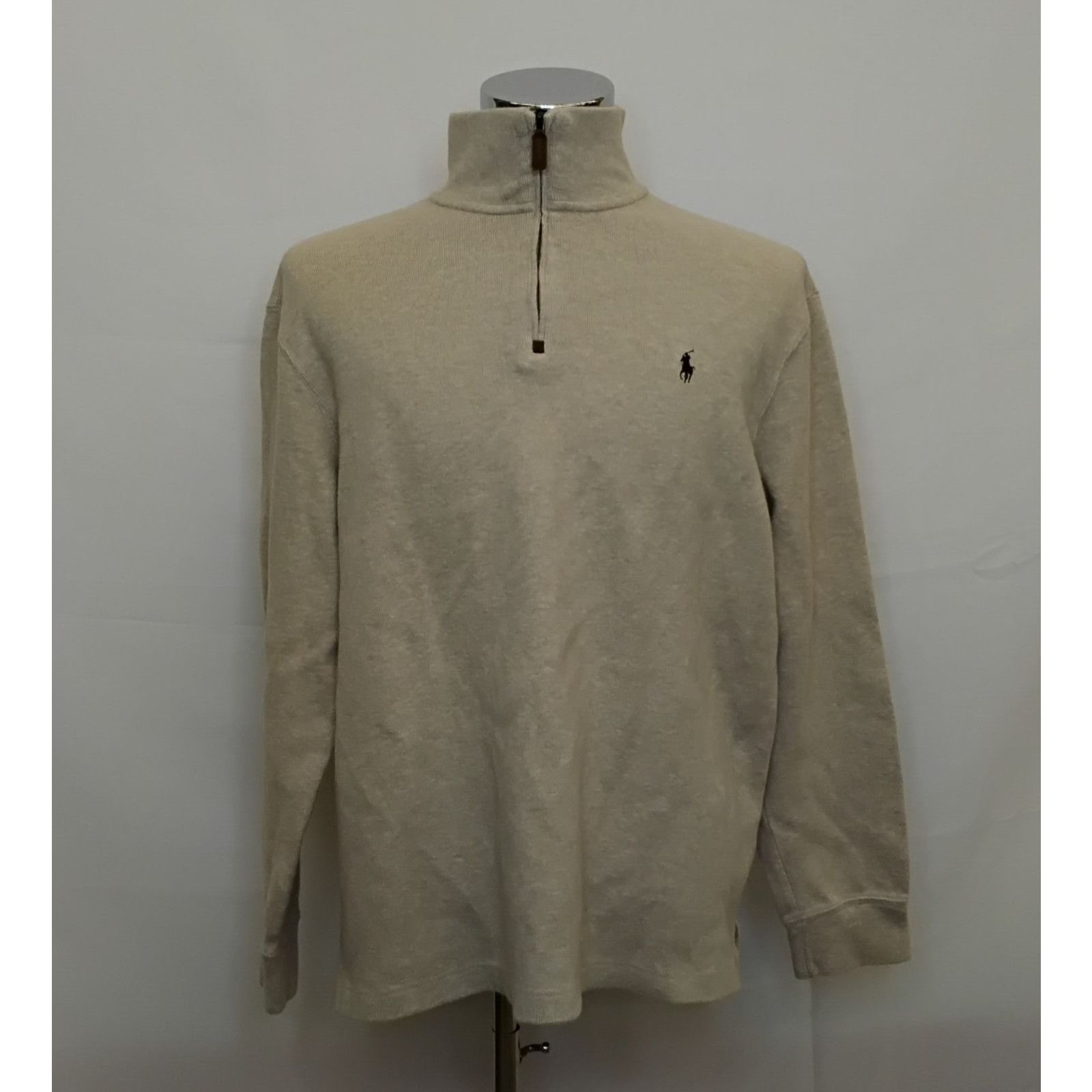 Polo Ralph Lauren Polo Ralph Lauren 1/4 Zip Sweater Men's XL Beige Vintage Size US XL / EU 56 / 4 - 2 Thumbnail