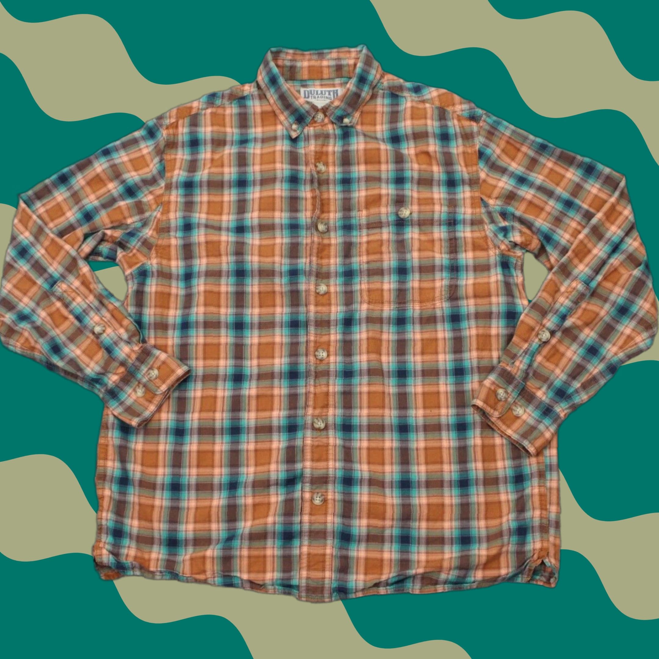 Vintage Duluth Shirt Mens Medium Brown/Green Plaid Cotton Button-Up Long Sleeve Casual Relaxed Fit Size US M / EU 48-50 / 2 - 1 Thumbnail