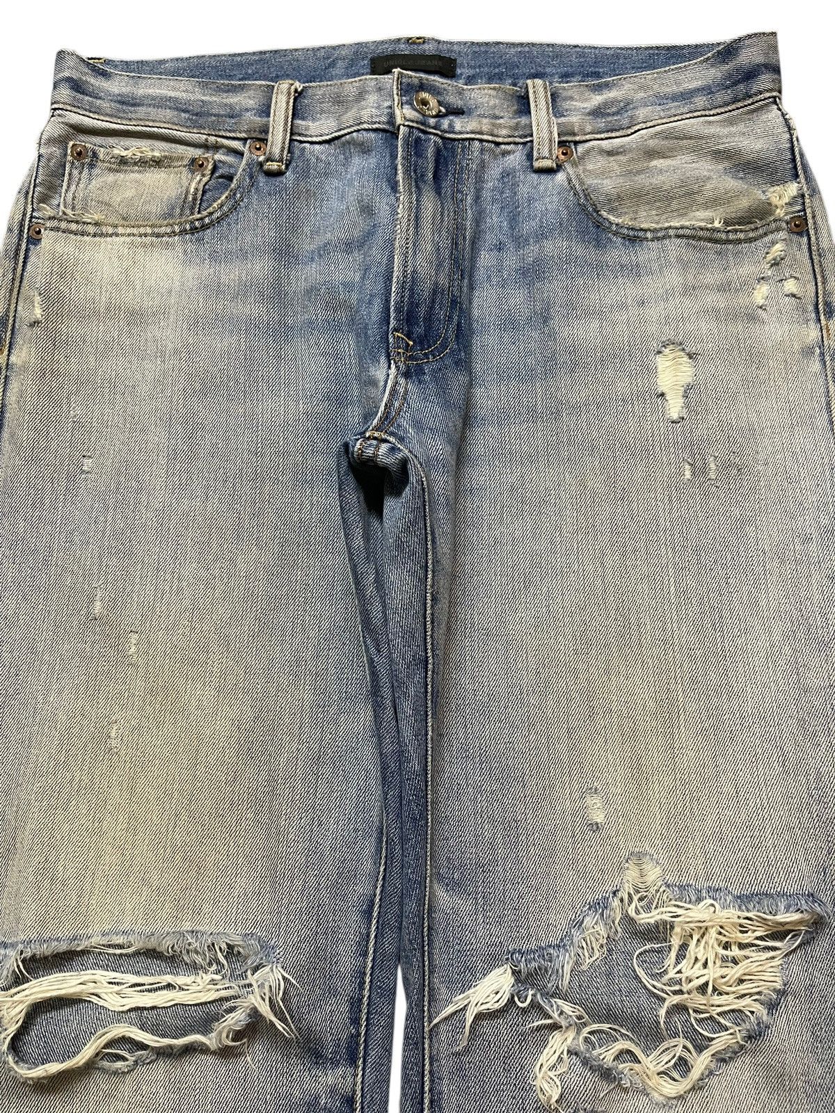 Japanese Brand Vintage Japanese Uniqlo Mud Faded Wash Distressed Jeans Size US 34 / EU 50 - 3 Thumbnail