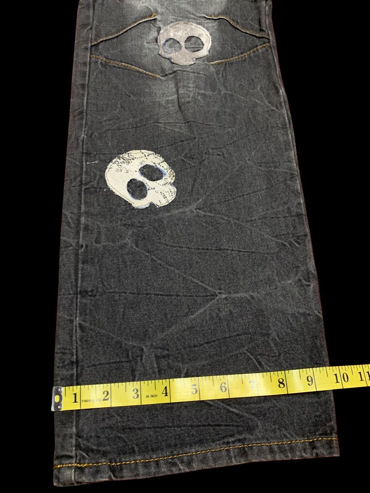 Japanese Brand vintage bondage punk skull head waist half back front Denim Size US 37 - 15 Thumbnail