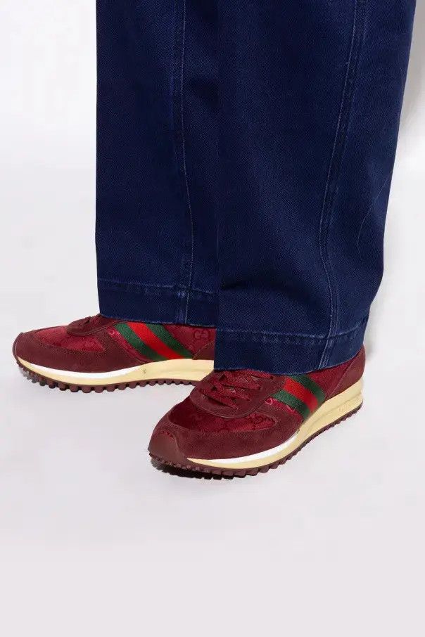Gucci oc11z526 Men's Gucci Re-Motion Sneakers in Burgundy Size US 15 / EU 48 - 4 Thumbnail
