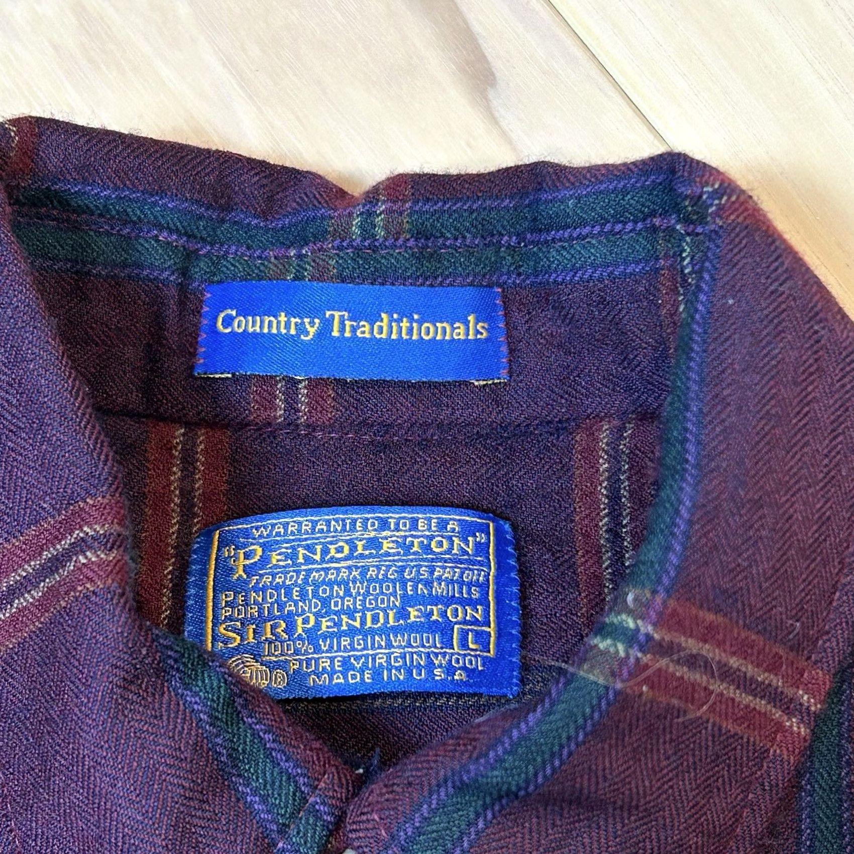 Pendleton VINTAGE Pendleton Country Traditional Button Up Shirt Long Sleeve Men’s Large Burgundy Plaid Button-Down Pocketed Casual Workwear Mens Size US L / EU 52-54 / 3 - 4 Thumbnail