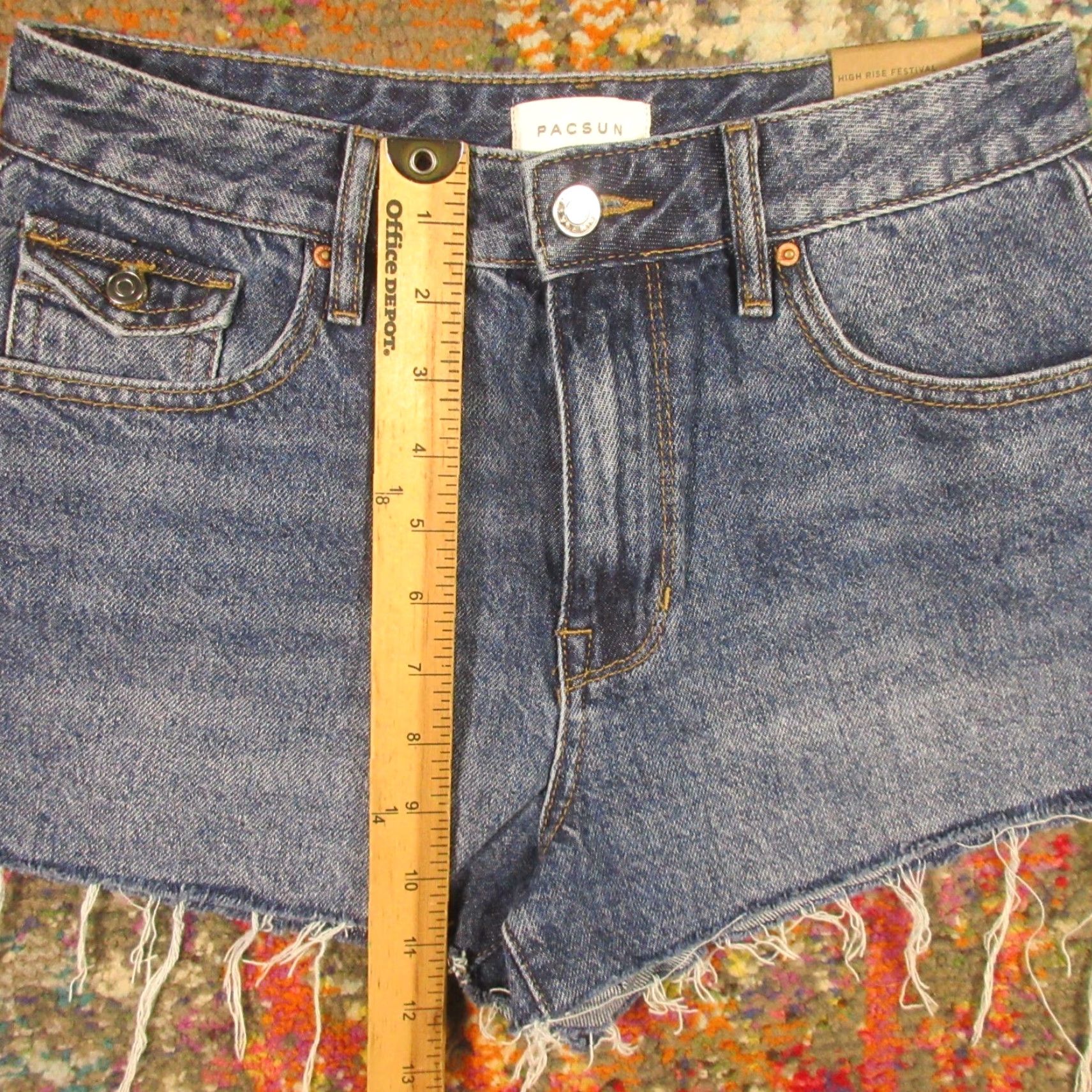 Pacsun Pacsun High Rise Shorts Women's 26 Blue 5-Pocket Cut-Off Raw Hem NWT PacSun Size 26" / US 2 / IT 38 - 7 Thumbnail