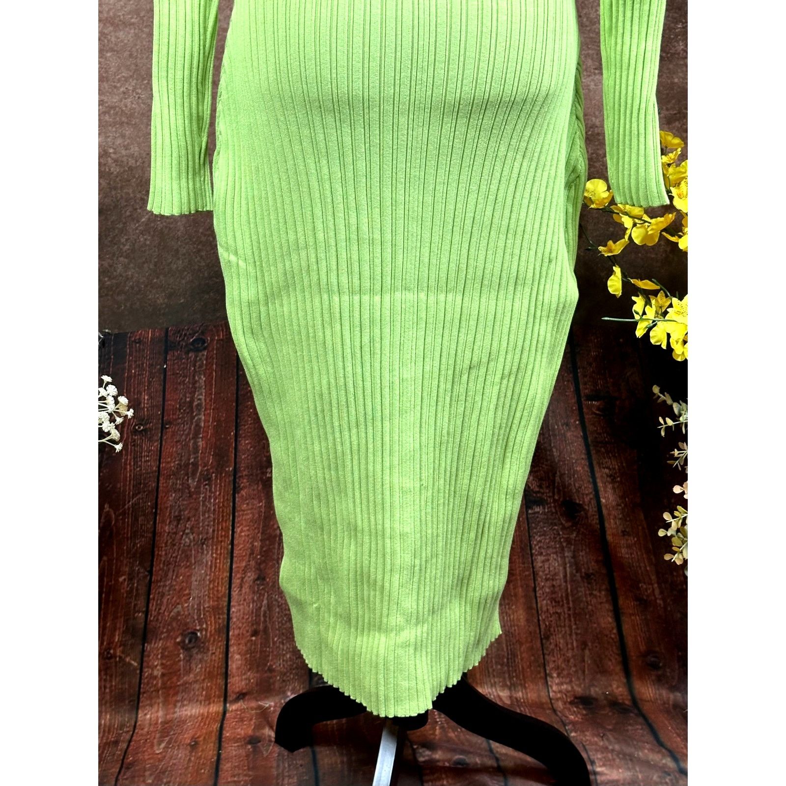 Other LITA By Ciara Rib Cardigan Button Front Midi Dress - Lime -S Size S / US 4 / IT 40 - 15 Thumbnail