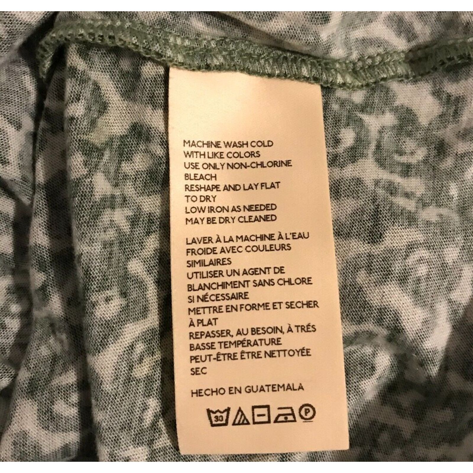 Anthropologie by Anthropologie Green Leopard Print Draped T-Shirt Size M / US 6-8 / IT 42-44 - 7 Thumbnail