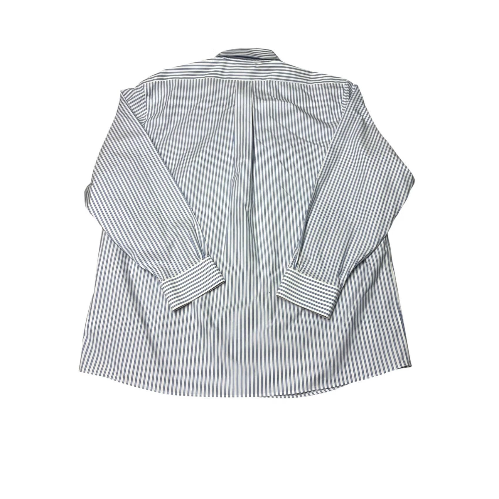 Brooks Brothers Brooks Brothers Mens Dress Shirt Striped Blue Regular Fit Non-Iron Supima Cotton Shirt 17-34 Button-Down Pocket Womens? Size US XL / EU 56 / 4 - 5 Thumbnail