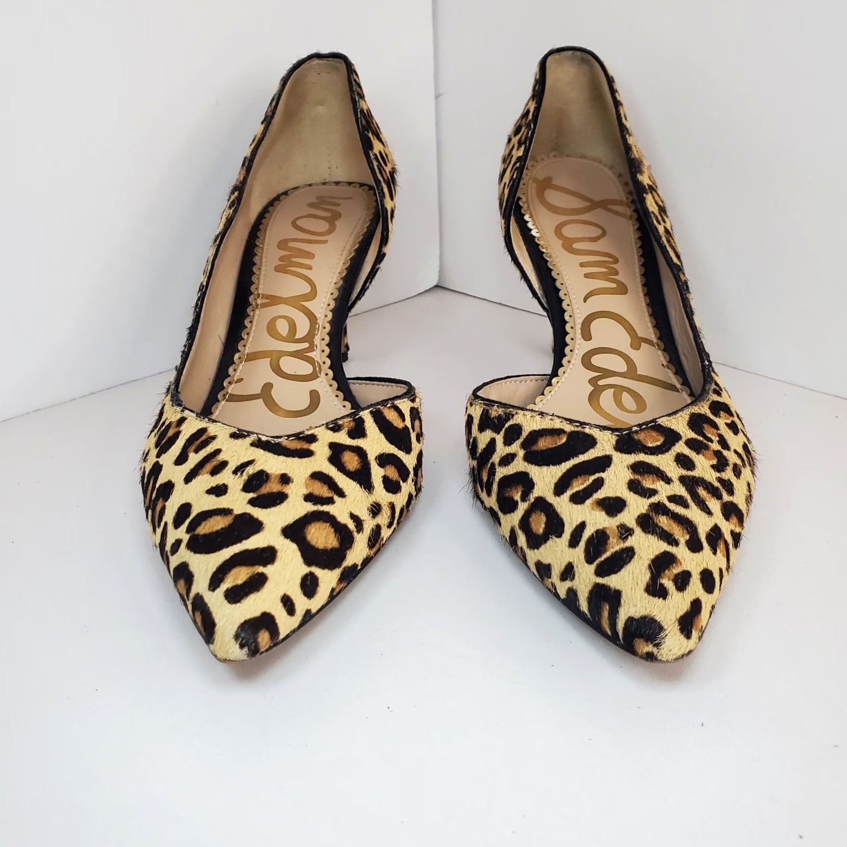 Sam Edelman Sam Edelman Real Calf Hair Leopard Print Kitten Heels Womens Size 5 Brown Pointed Toe Slip On D'Orsay 90s Clubwear Office Siren Womens Size US 5 / IT 35 - 2 Thumbnail
