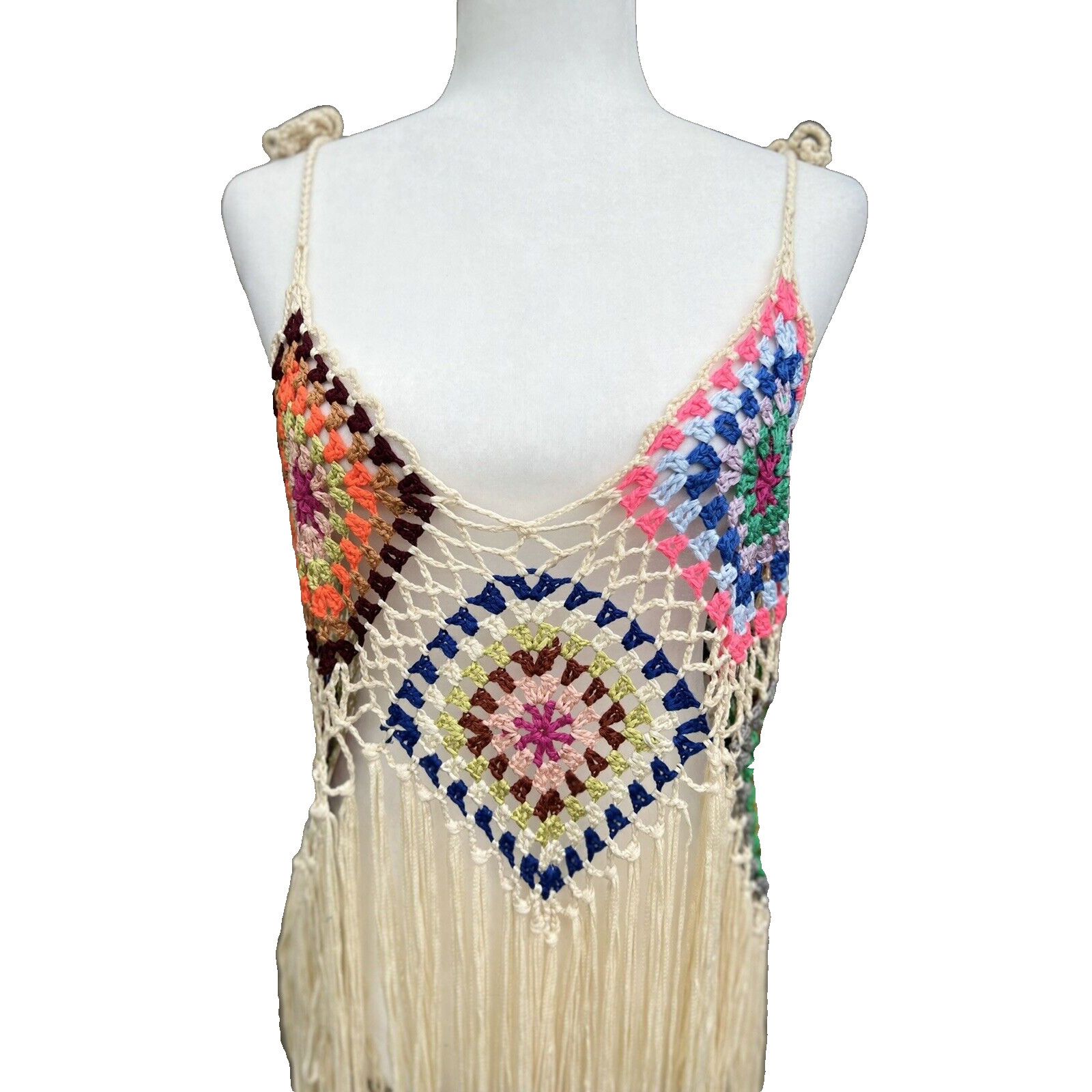 Dress the Population Embroidery Bohemian Knitted Top size XL Multicolor A000190 Size XL / US 12-14 / IT 48-50 - 2 Thumbnail