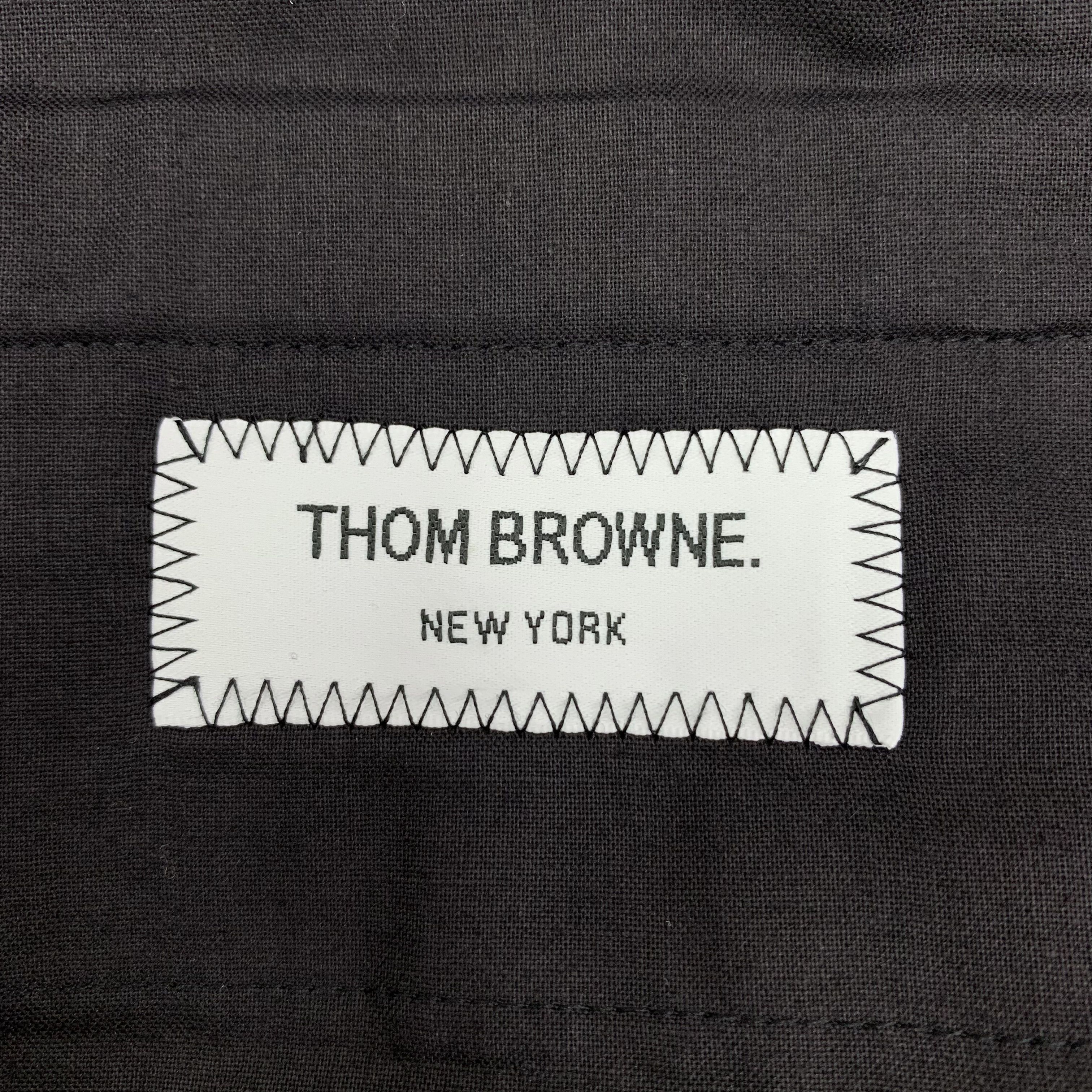 Thom Browne Thom Browne Navy-Blue Cotton Trousers (Size 40) Size 27" / US 4 / IT 40 - 2 Thumbnail