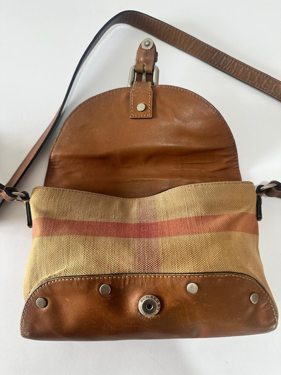 Burberry BURBERRY Mega Check Grainy Calfskin Small Gowan MessengerBag Size ONE SIZE - 3 Thumbnail