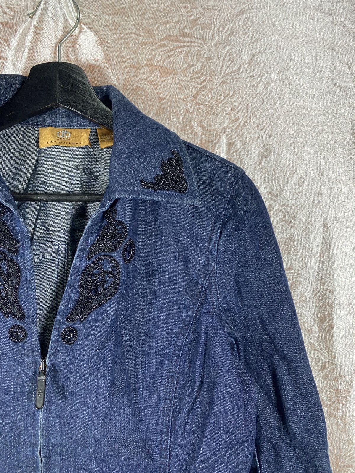 Japanese Brand Dana Buchman Denim Embroidered Jacket Vintage Women Classic Size M / US 6-8 / IT 42-44 - 6 Thumbnail