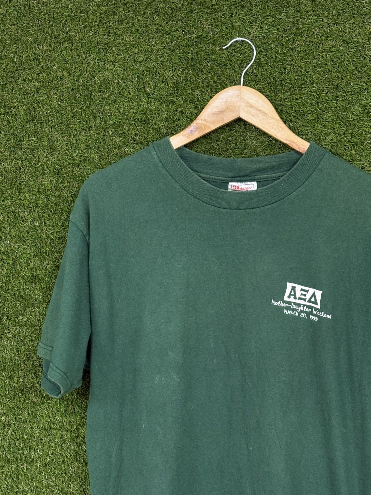 Vintage Vintage Alpha Sigma Alpha Forest Green Sorority Hanes Tee Size US L / EU 52-54 / 3 - 3 Thumbnail