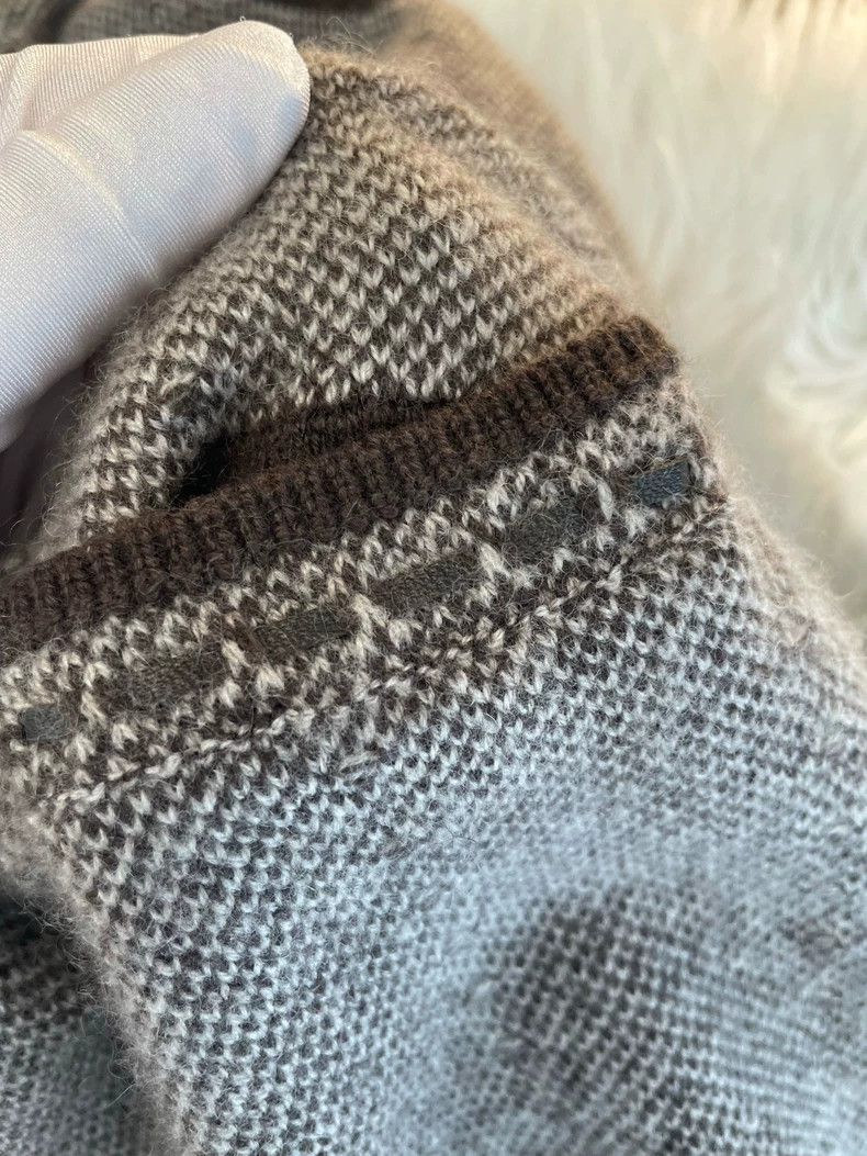 Loro Piana LORO PIANA Gray and beige cashmere vest skirt Size XL / US 12-14 / IT 48-50 - 7 Thumbnail