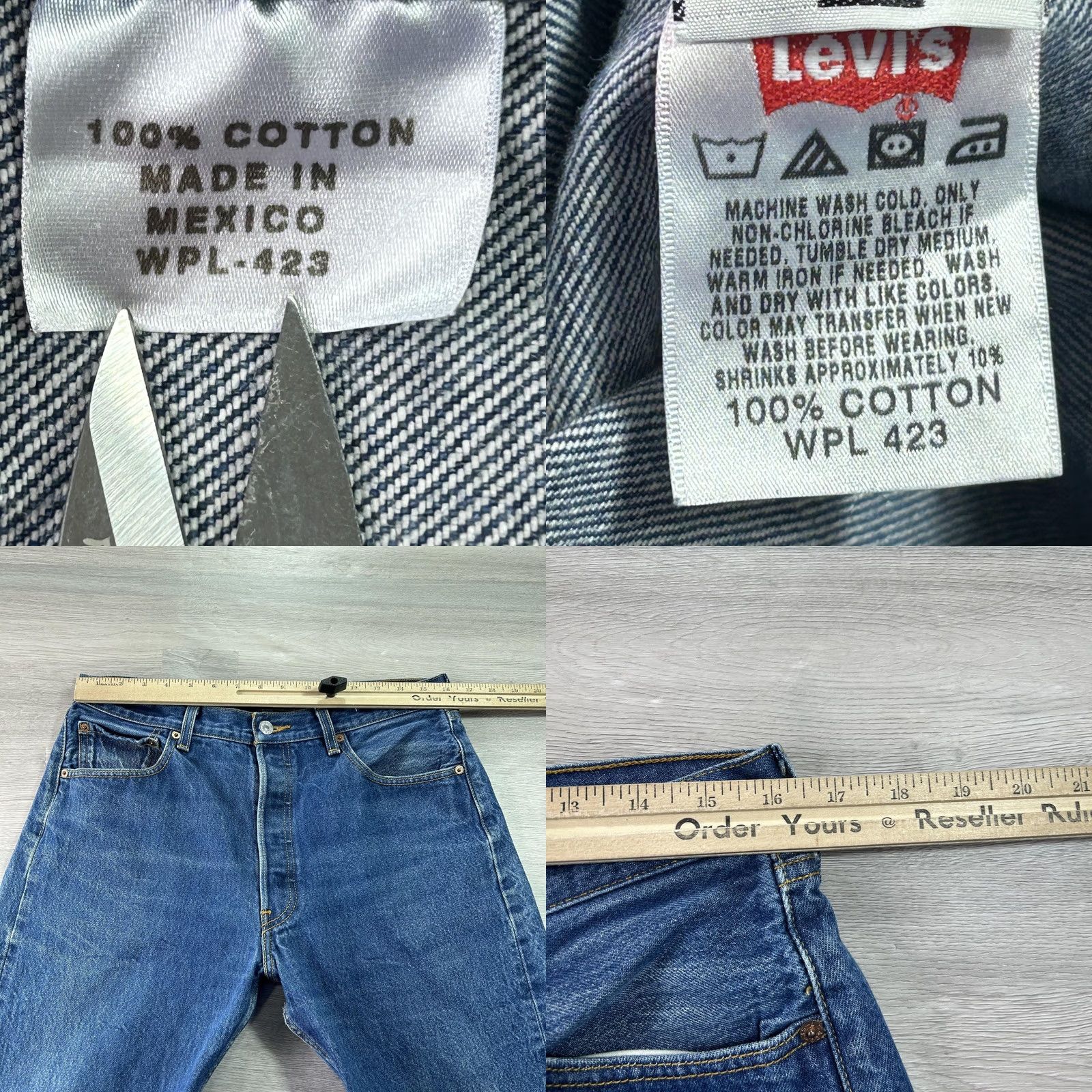 Levi's VINTAGE Levi's 501 Jeans Mens 33x30 Blue Denim Straight Button Fly Regular Fit 100% Cotton 5-Pocket Size US 33 - 8 Thumbnail