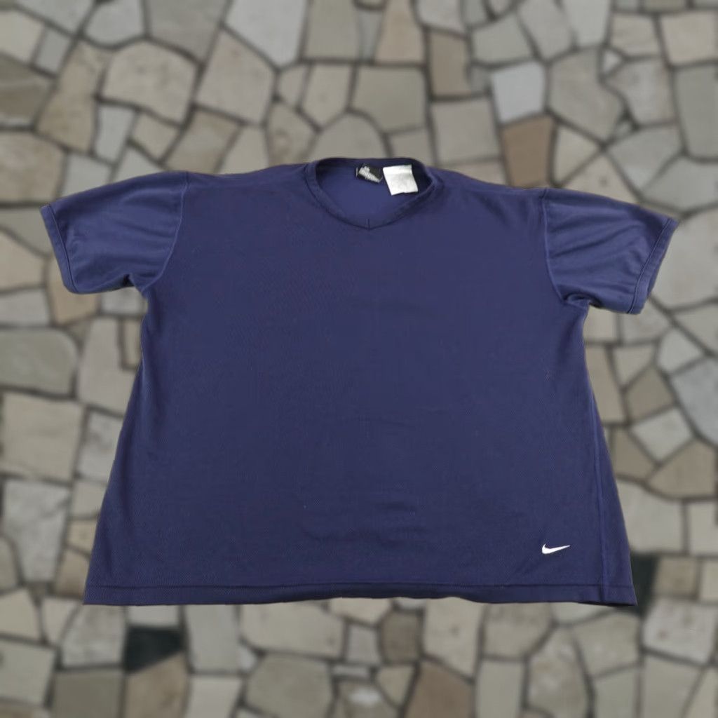 Nike VINTAGE Nike Shirt Womens Small Blue Alpha Project V-Neck Top Y2K Oversized Size S / US 4 / IT 40 - 1 Thumbnail