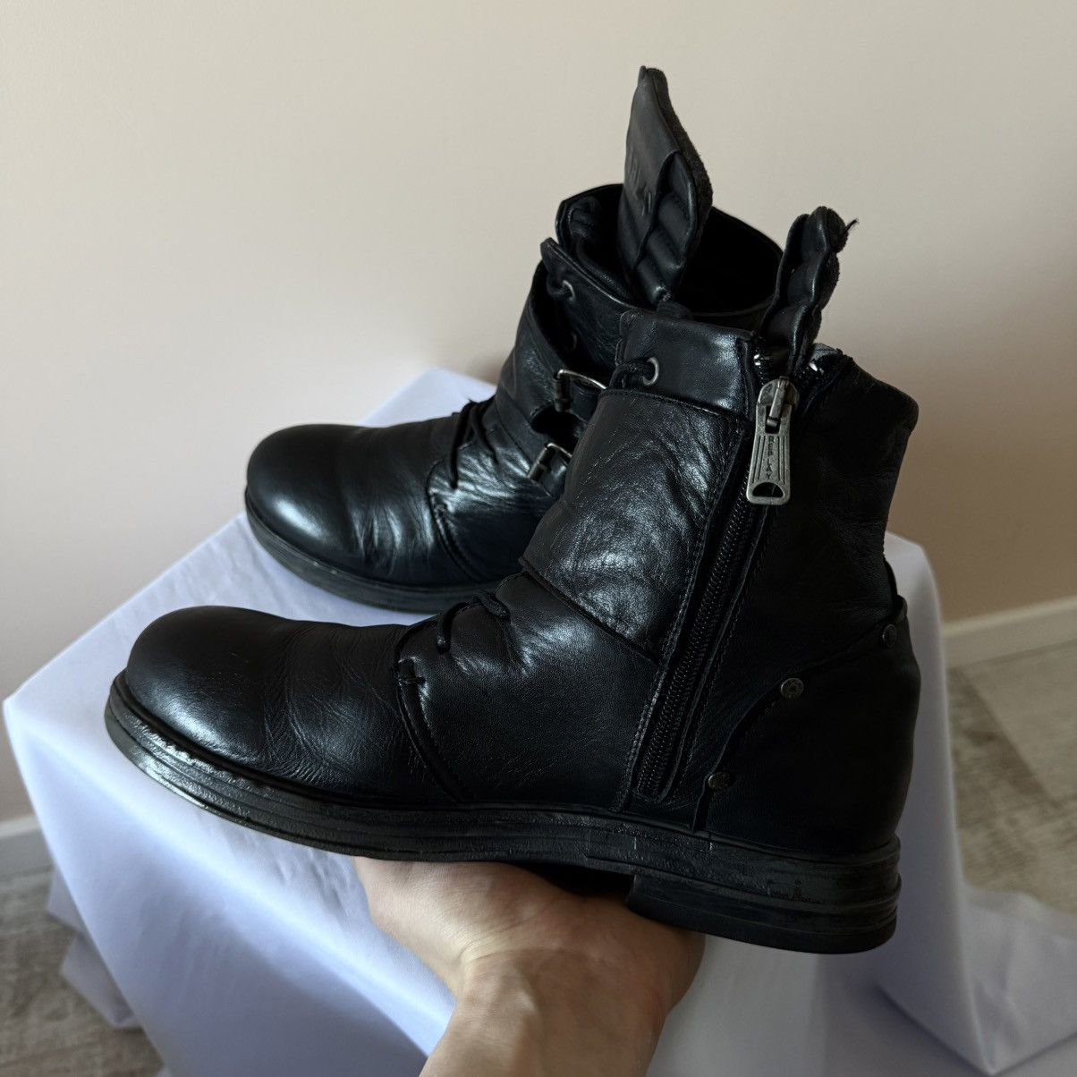 Dirk Bikkembergs RARE Replay AS 98 Style Black Ankle Boots Rick Owens Vibe Size US 7 / EU 40 - 6 Thumbnail