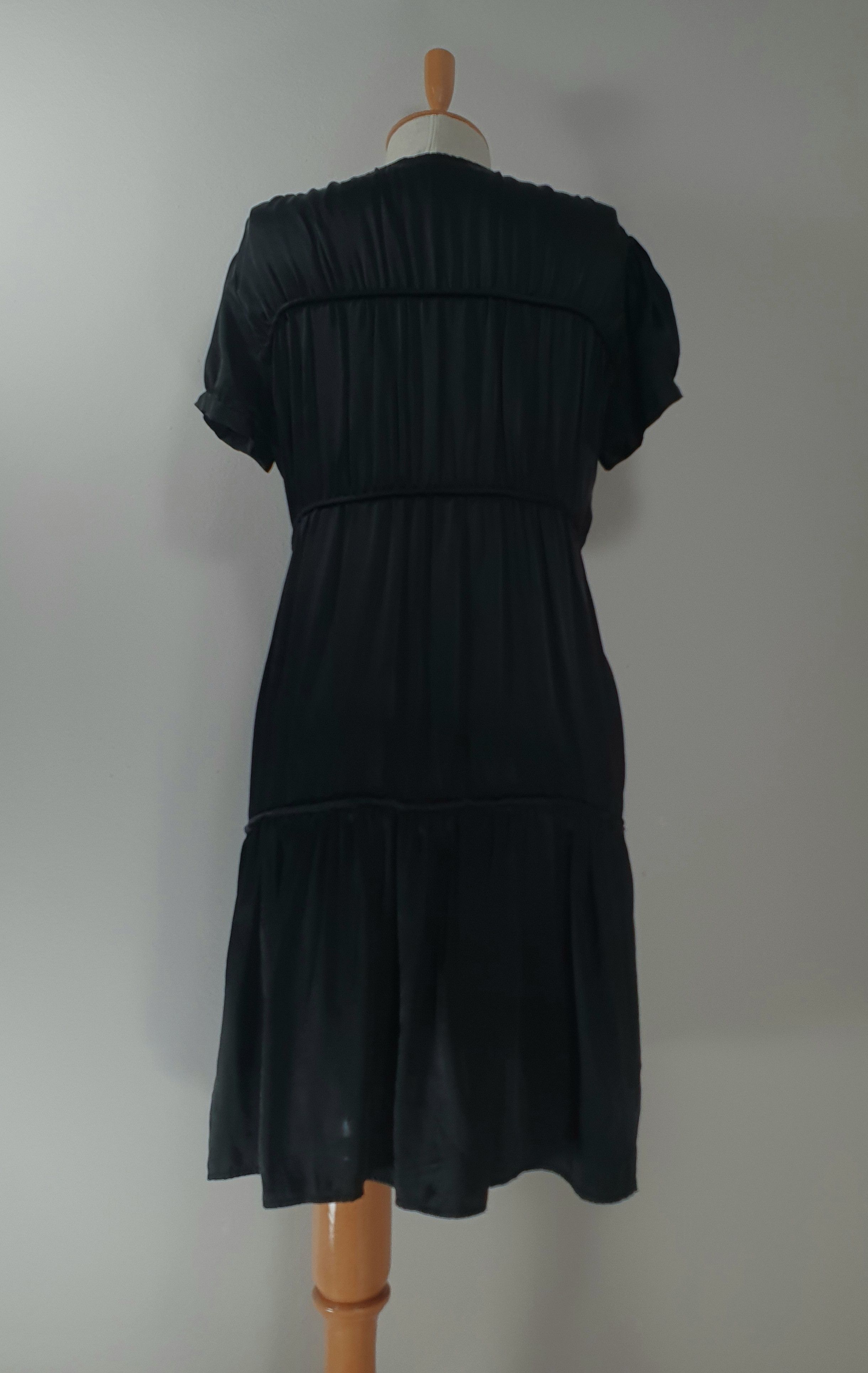 Designer Silk Black Dress Size L / US 10 / IT 46 - 4 Thumbnail