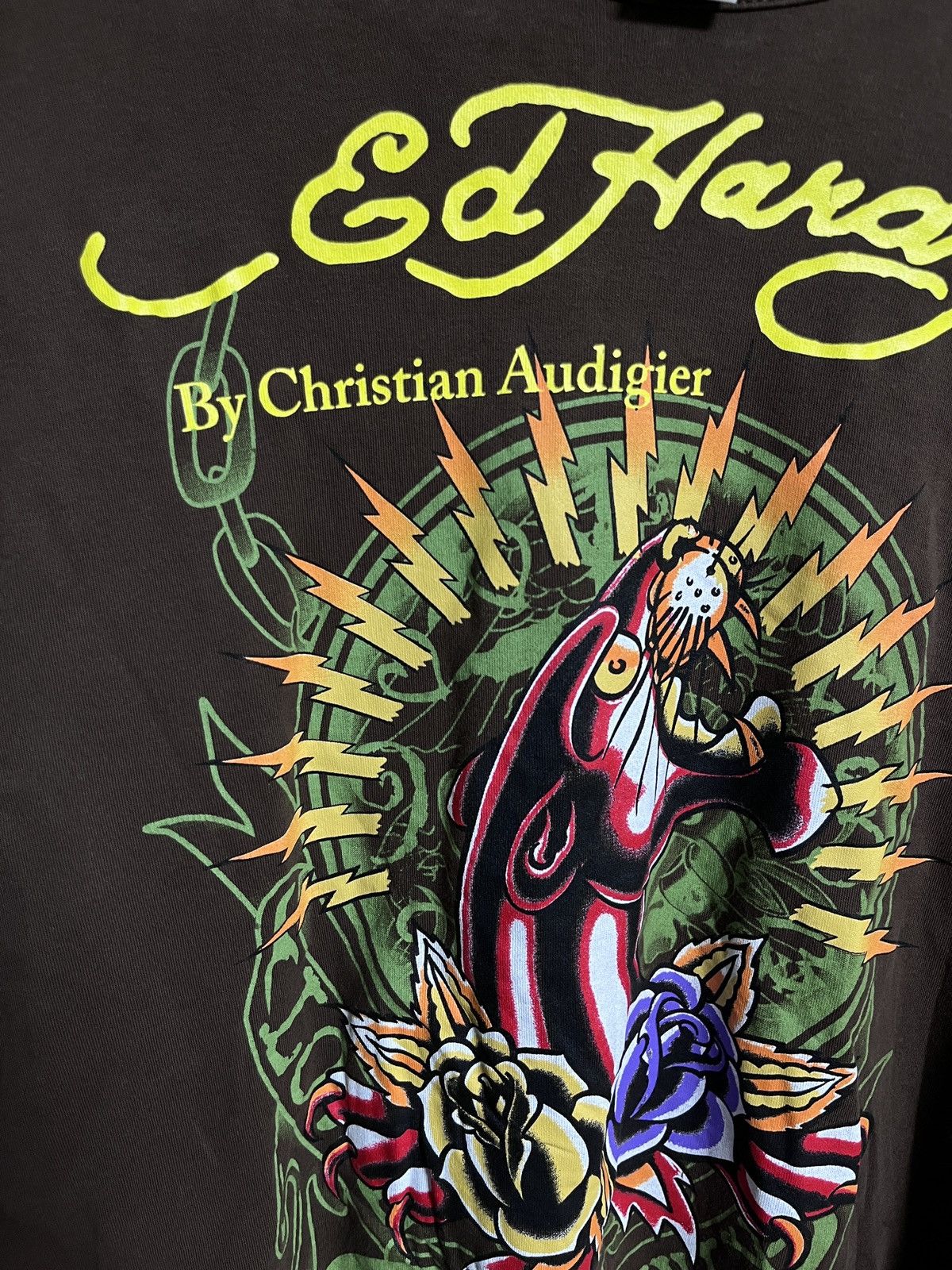 Christian Audigier × Ed Hardy Ed Hardy Panthera Print Y2K Brown Long Sleeve Size US XL / EU 56 / 4 - 6 Thumbnail