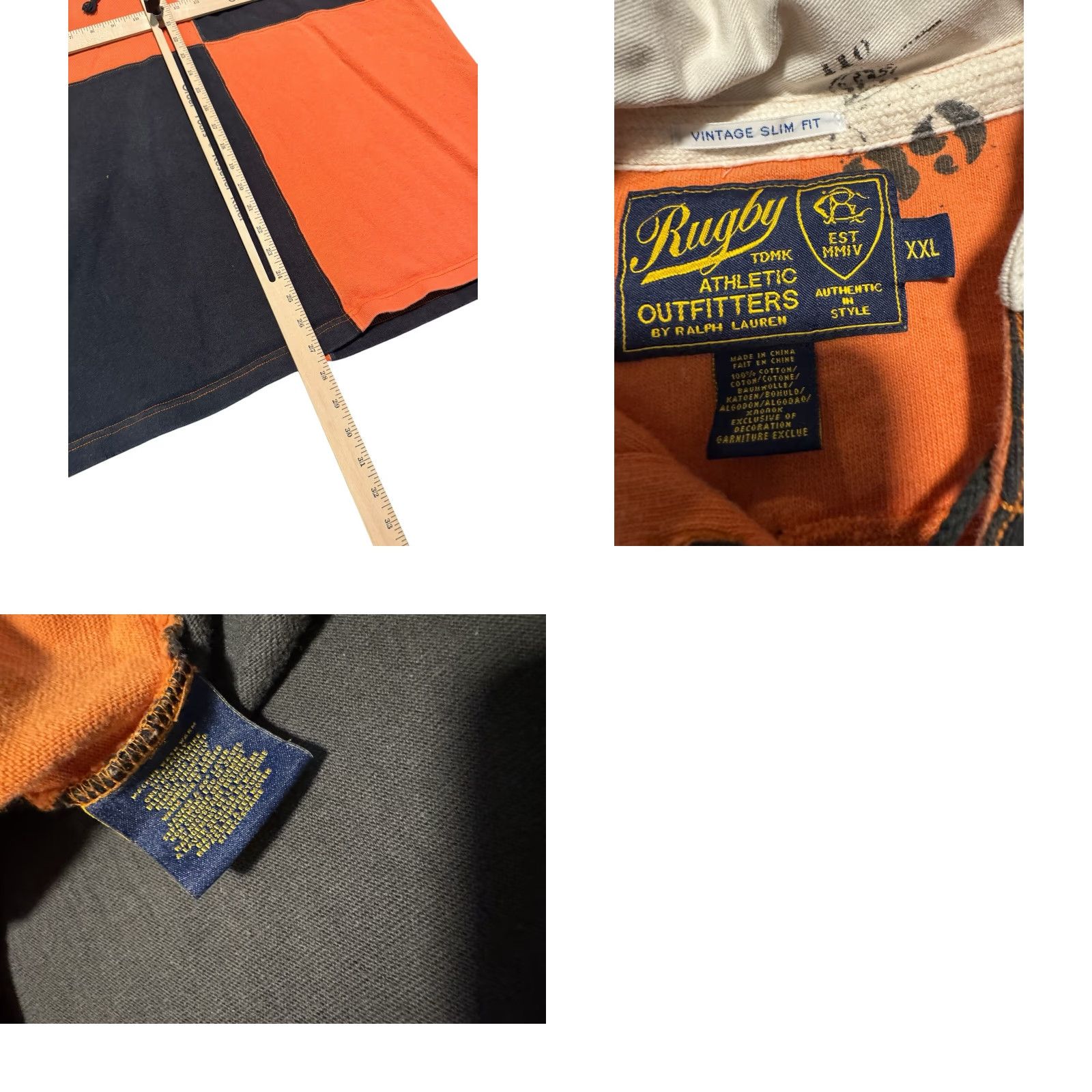Ralph Lauren Ralph Lauren Polo Shirt Men 2XL Orange Lace Long Sleeve Rugby Patch Slim Fit Shirts Polo Shirt Size US XXL / EU 58 / 5 - 9 Thumbnail