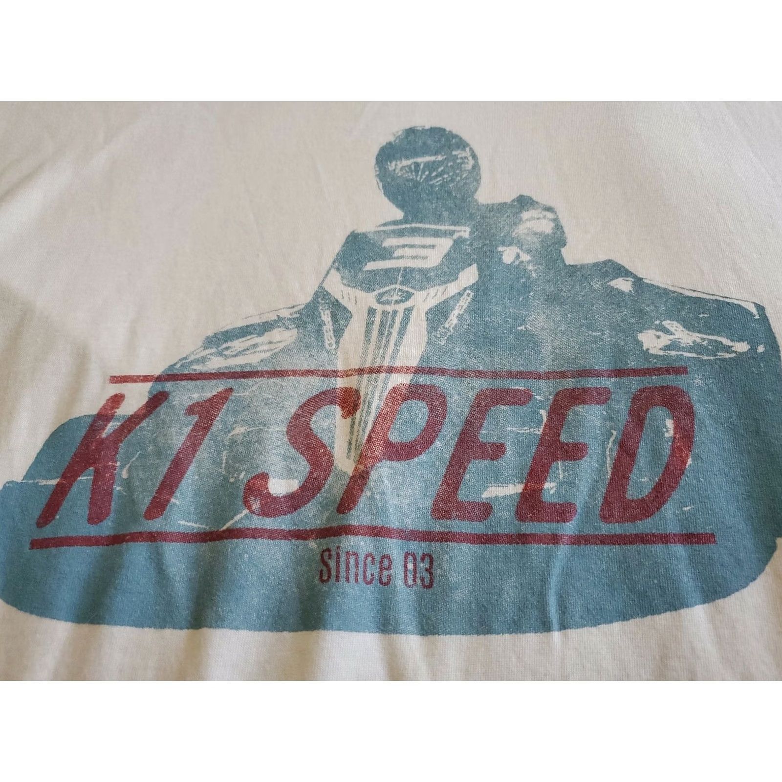 Speedo K1 SPEED RACING Short Sleeve Tshirt Sz Medium Man Cream Graphic Print Crew Neck Classic Fit T-Shirt Size US M / EU 48-50 / 2 - 5 Thumbnail
