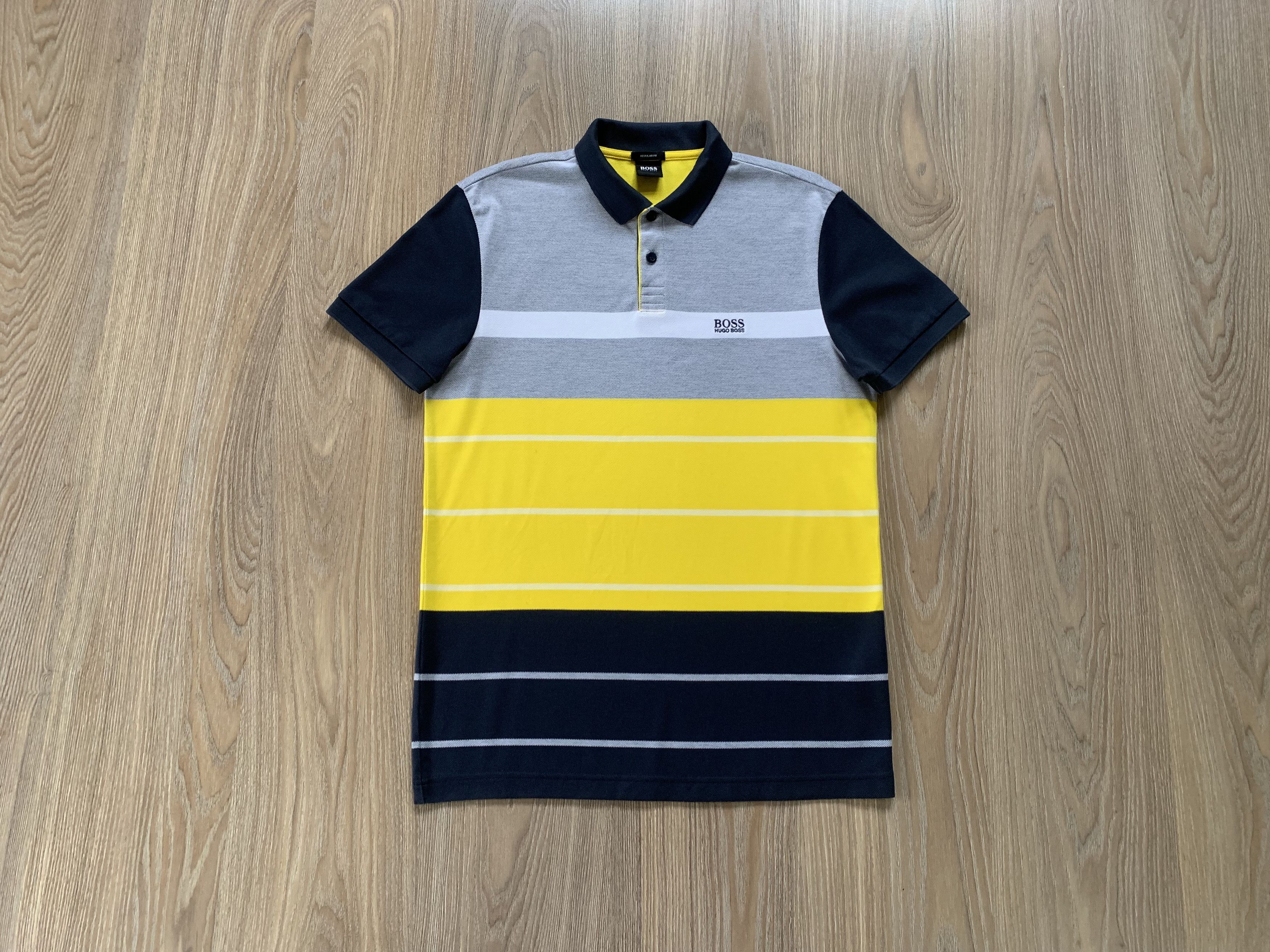 Hugo Boss Hugo Boss Mens Paddy Stripe Cotton Short Sleeve Polo Shirt Size US S / EU 44-46 / 1 - 1 Thumbnail