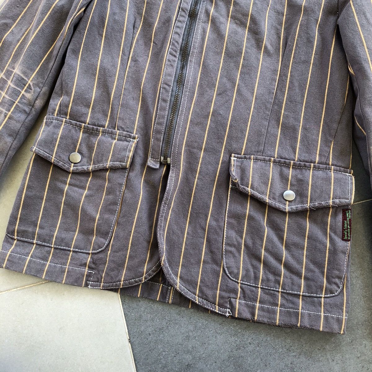 Japanese Brand 291295 HOMME Stripe Cotton Jacket Size US S / EU 44-46 / 1 - 5 Thumbnail