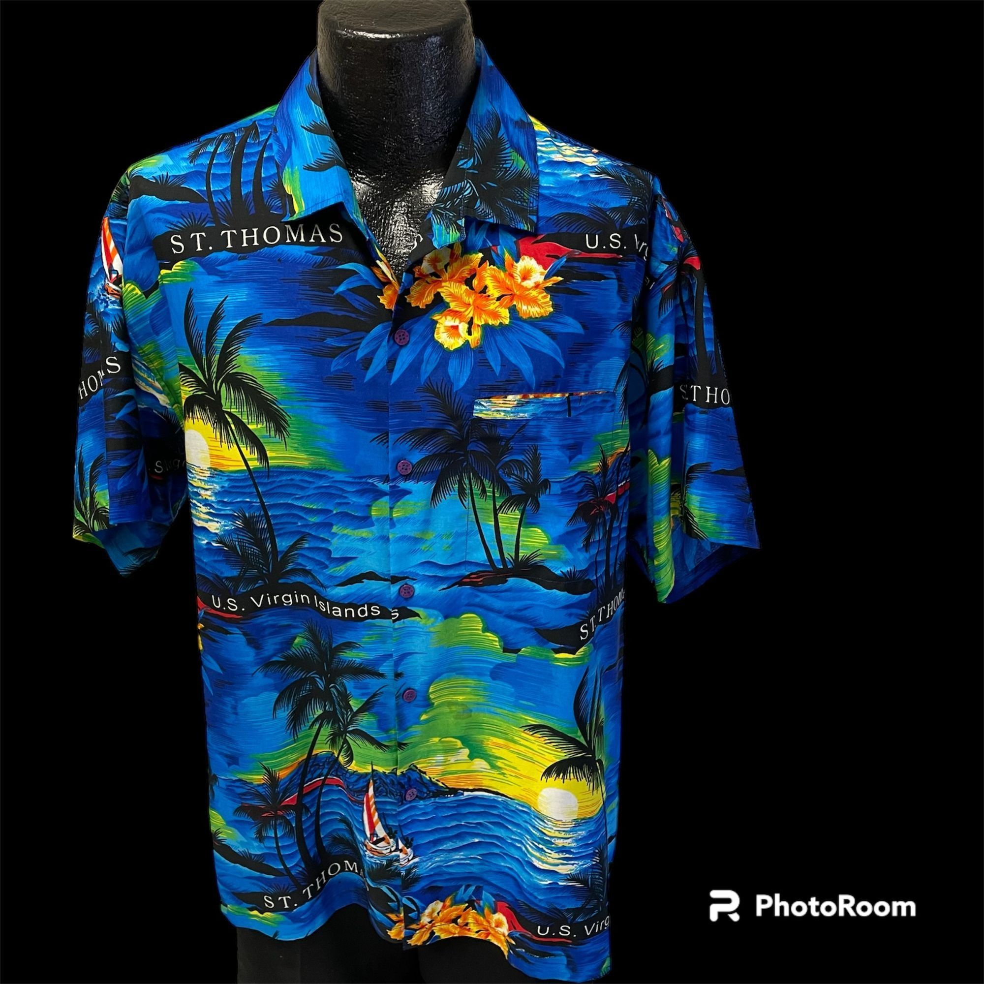 Unkwn 80’s HAWAIIAN St Thomas VIRGIN ISLANDS Tropical Beach Shirt Size US XXL / EU 58 / 5 - 2 Preview