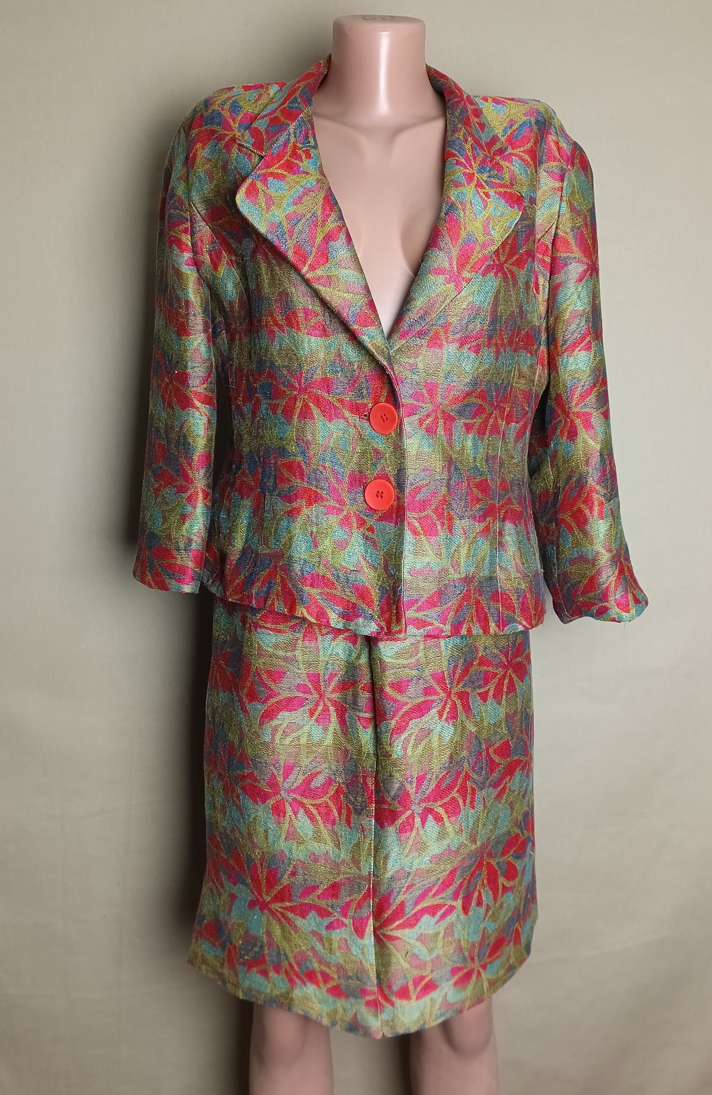 Missoni × Vintage MISSONI Donna Floral Print Linen Blend Skirt Suit IT44 Size M / US 6-8 / IT 42-44 - 1 Thumbnail