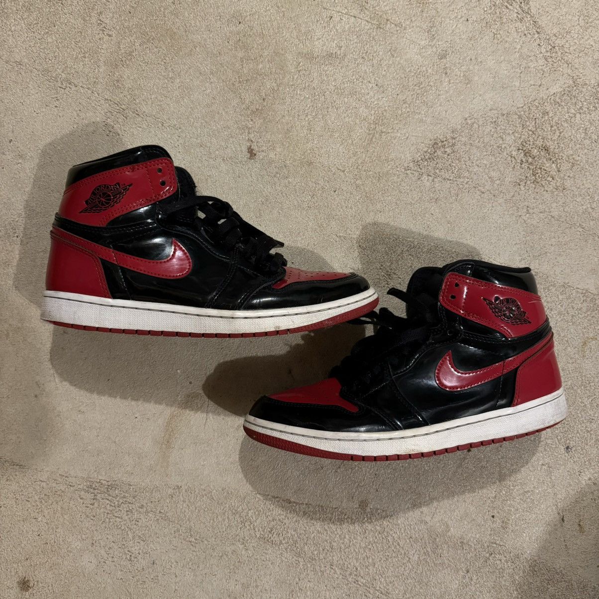 Jordan Brand Jordan 1 Retro High OG Patent Bred Sz 8.5 Size US 8.5 / EU 41-42 - 2 Thumbnail