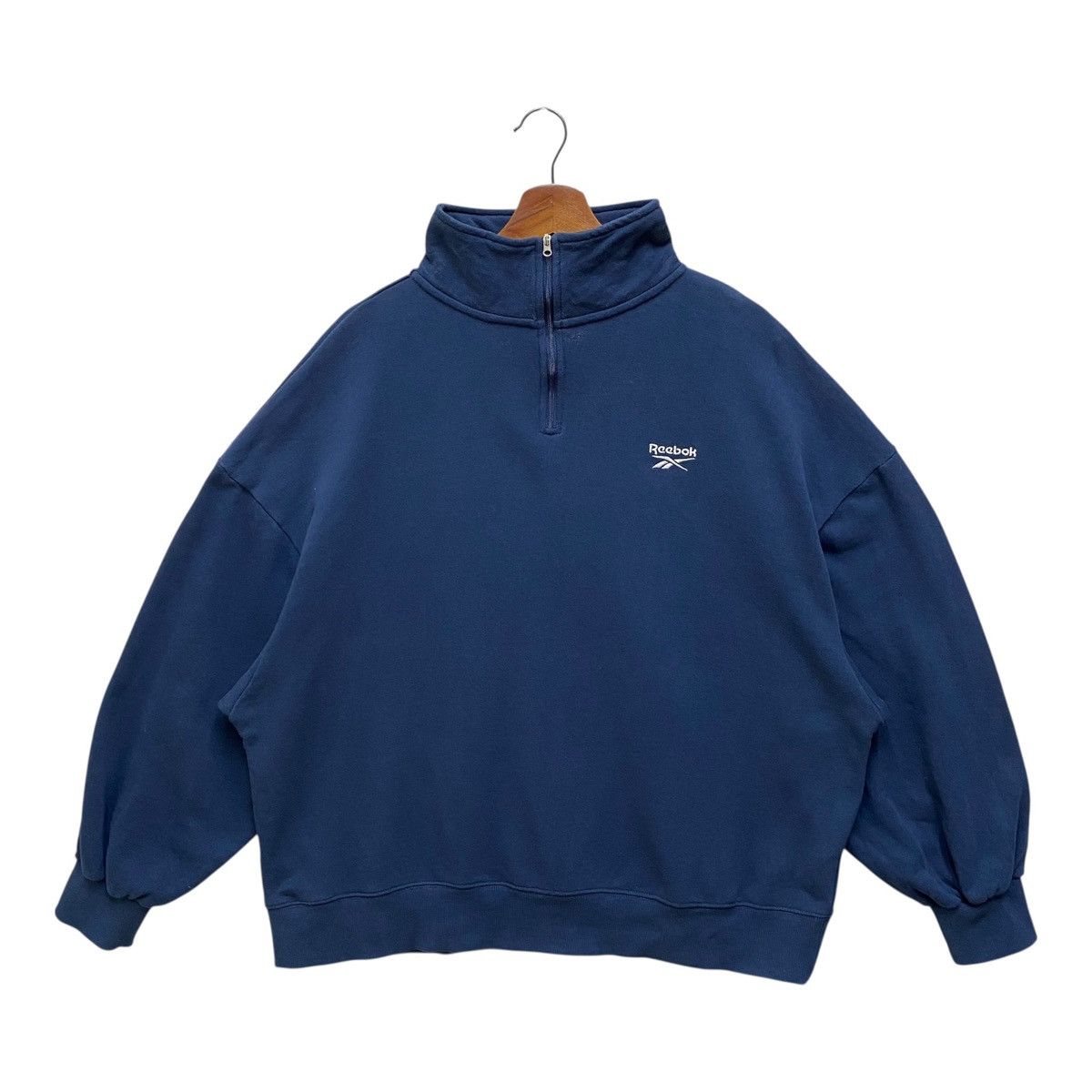 Reebok Reebok Quarter Zip Pullover Boxy Sweatshirt Blue Size 4L Size US XXL / EU 58 / 5 - 1 Thumbnail