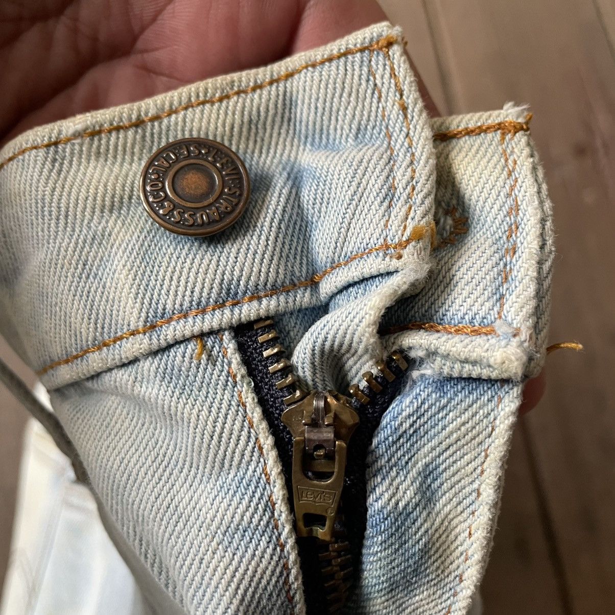 Levi's 🔥Vintage Levis 805 Orange Tab Washed Ripped Distress Jeans Size US 35 - 14 Thumbnail
