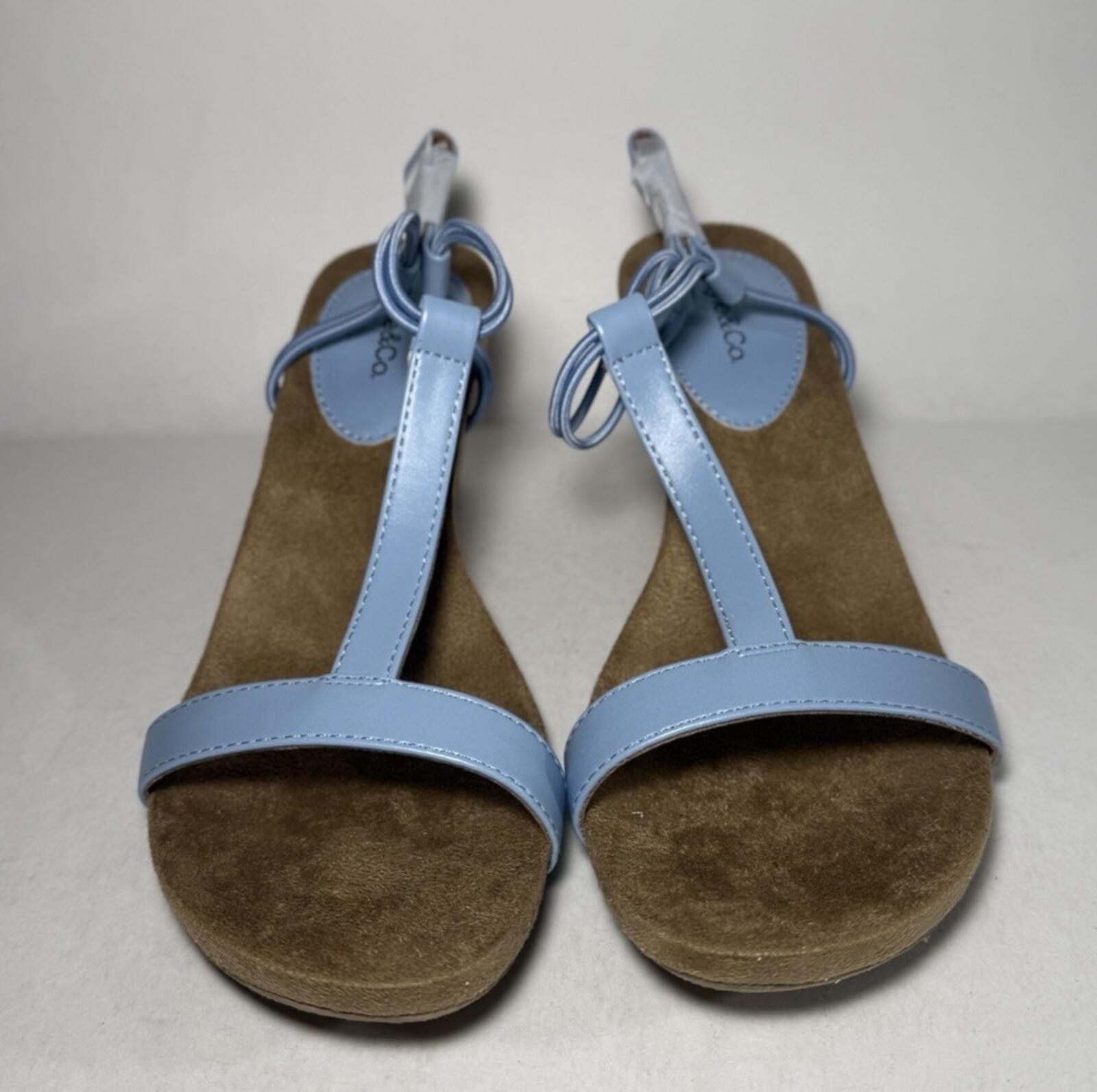 Style & Co Style & Co Mulan Wedge Heel Sandals Blue Size US 8.5 / IT 38.5 - 2 Thumbnail