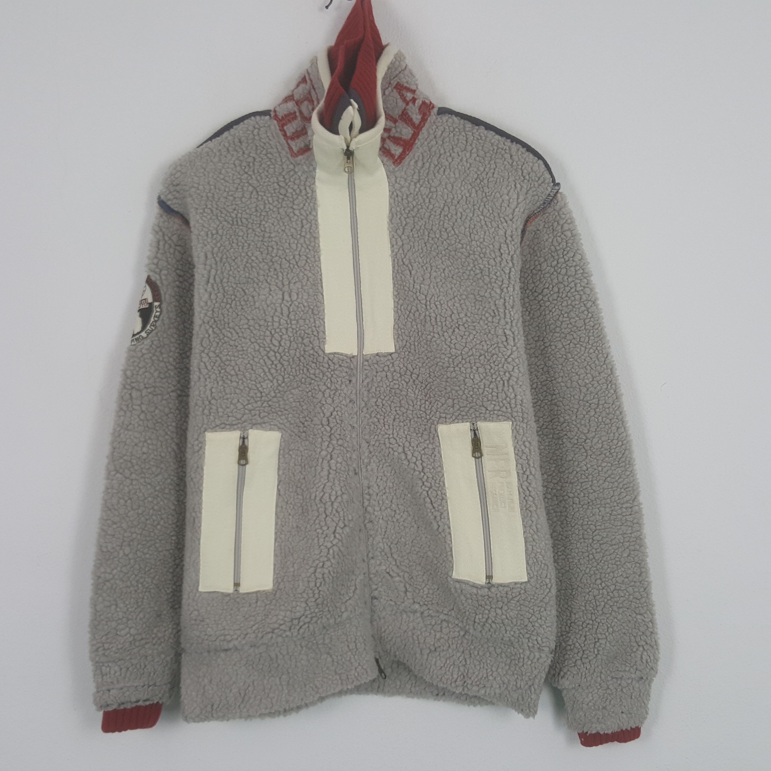 Napapijri × Vintage Vintage Napapijri Sherpa Zipper Winter Jacket Size US M / EU 48-50 / 2 - 3 Thumbnail