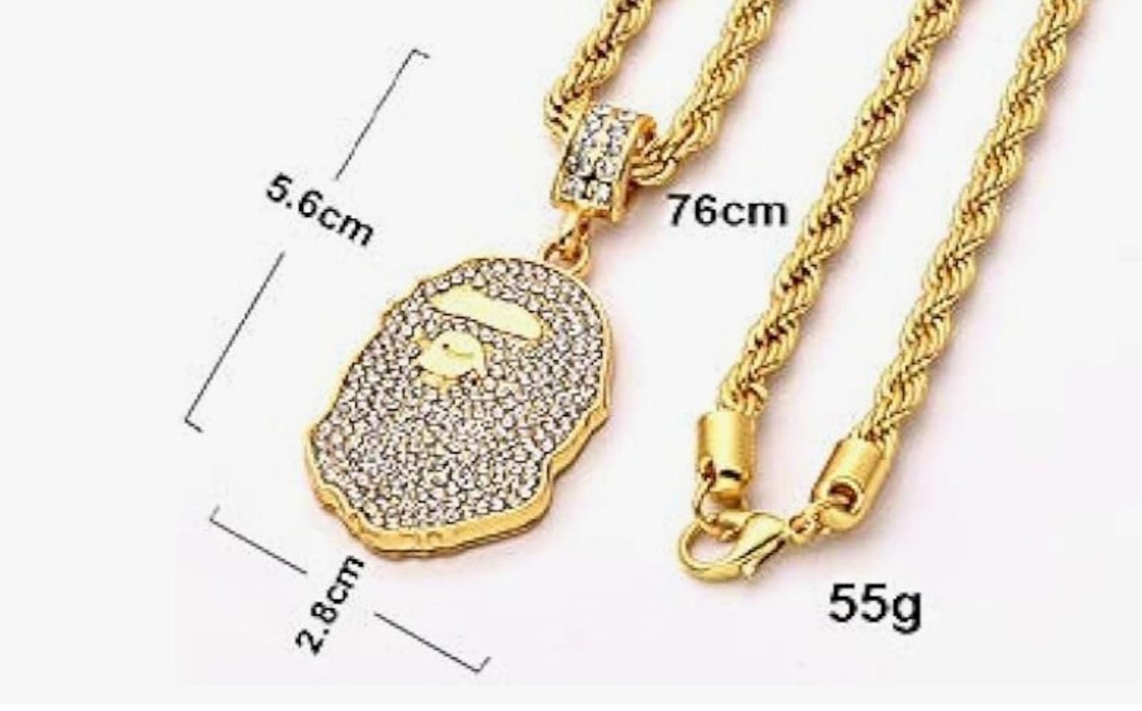 Other Silver Iced Out Ape Head Pendant Necklace w/ Rope Chain Size ONE SIZE - 3 Thumbnail