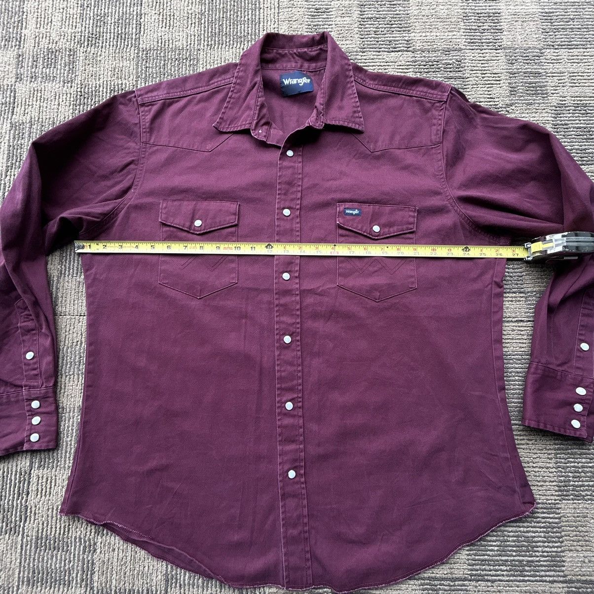 Wrangler Vintage Wrangler Brushpopper Pearl Snap Western Shirt Maroon Size US XL / EU 56 / 4 - 5 Thumbnail