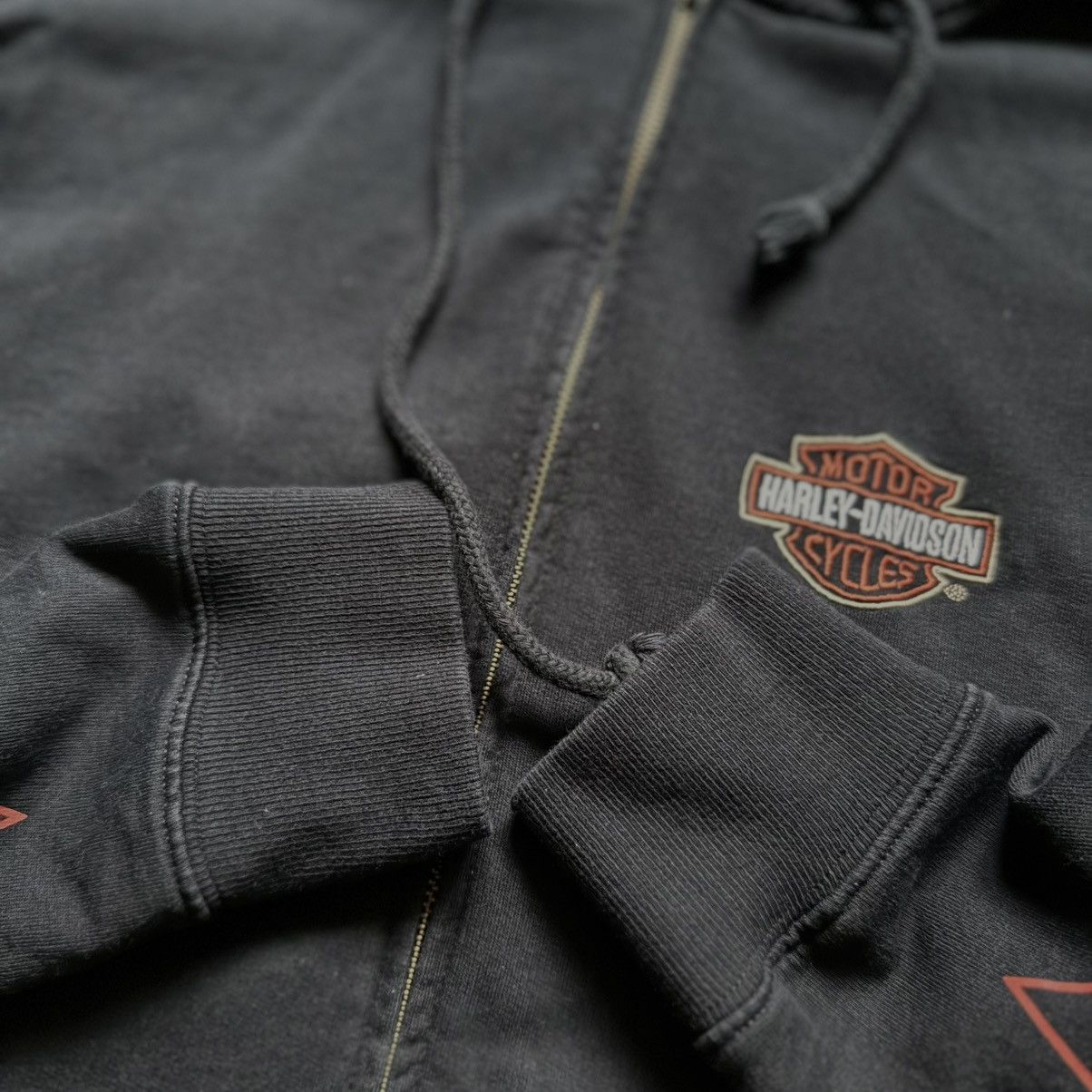 Harley Davidson 📌Vintage Harley Davidson Y2k Flame Sleeve Zip-Hoodie Large Size US L / EU 52-54 / 3 - 8 Thumbnail
