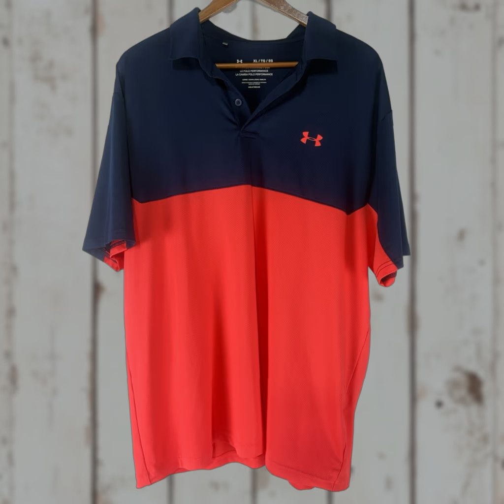 Under Armour Under Armour HeatGear Polo Navy/Coral The Performance XL Men’s Shirt Size US XL / EU 56 / 4 - 1 Thumbnail