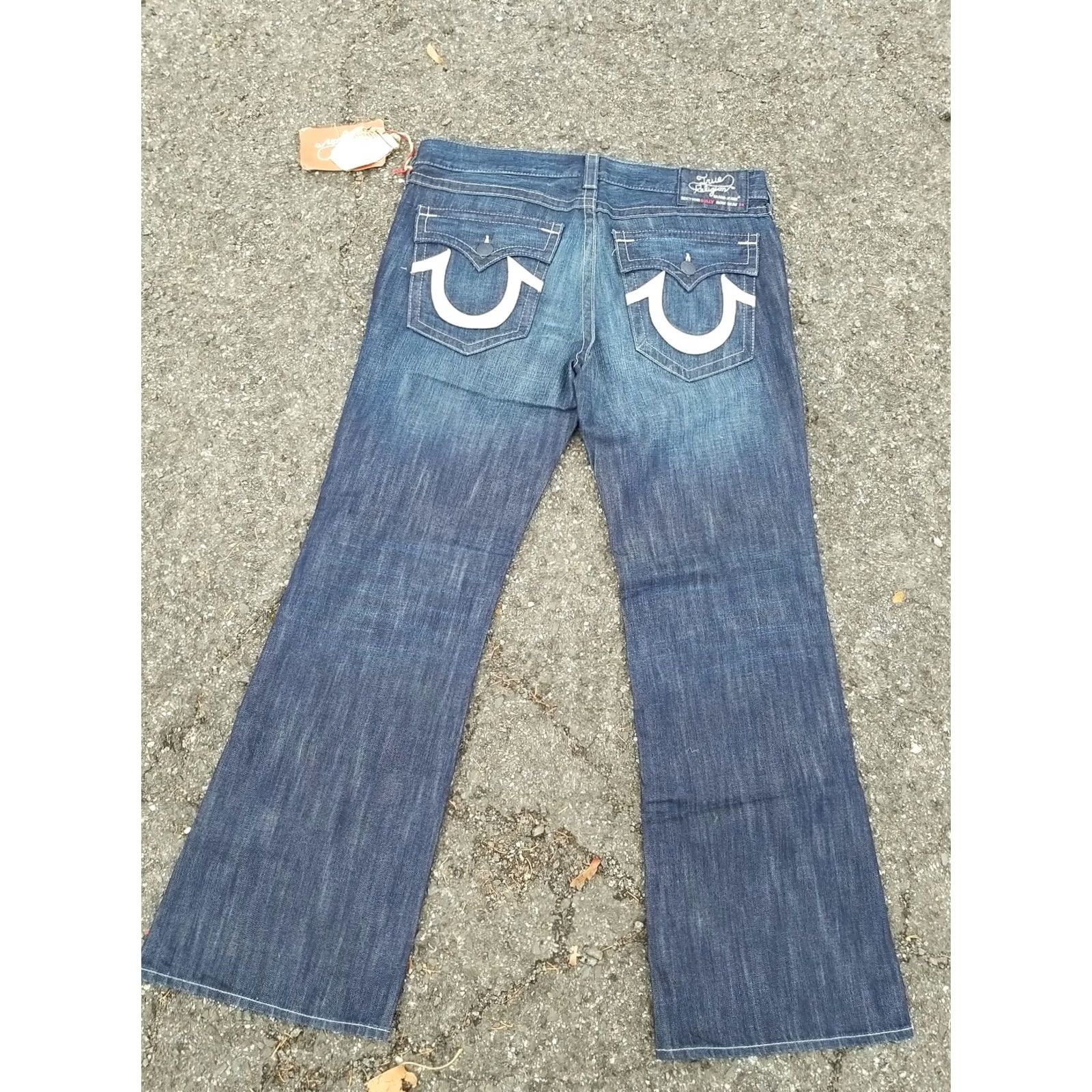 True Religion TRUE RELIGION Billy Jeans Boot Cut Mens 38 40x35 Leather Horseshoes 100% Cotton Dark Blue Size US 38 / EU 54 - 6 Thumbnail